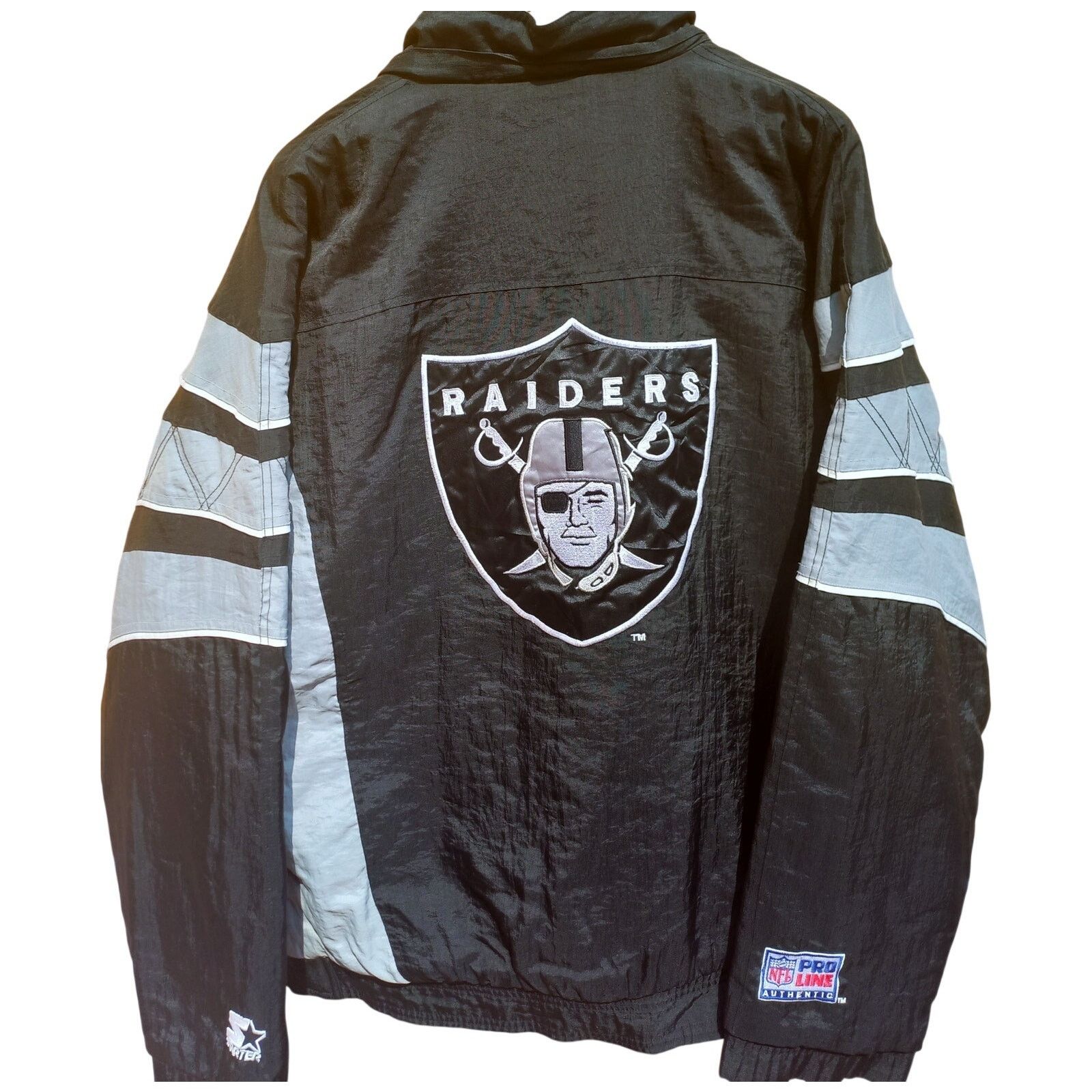 NFL × Starter Oakland LA Raiders 90s STARTER puffer Pullover XL Pro vtg Size US XL / EU 56 / 4 - 2 Thumbnail