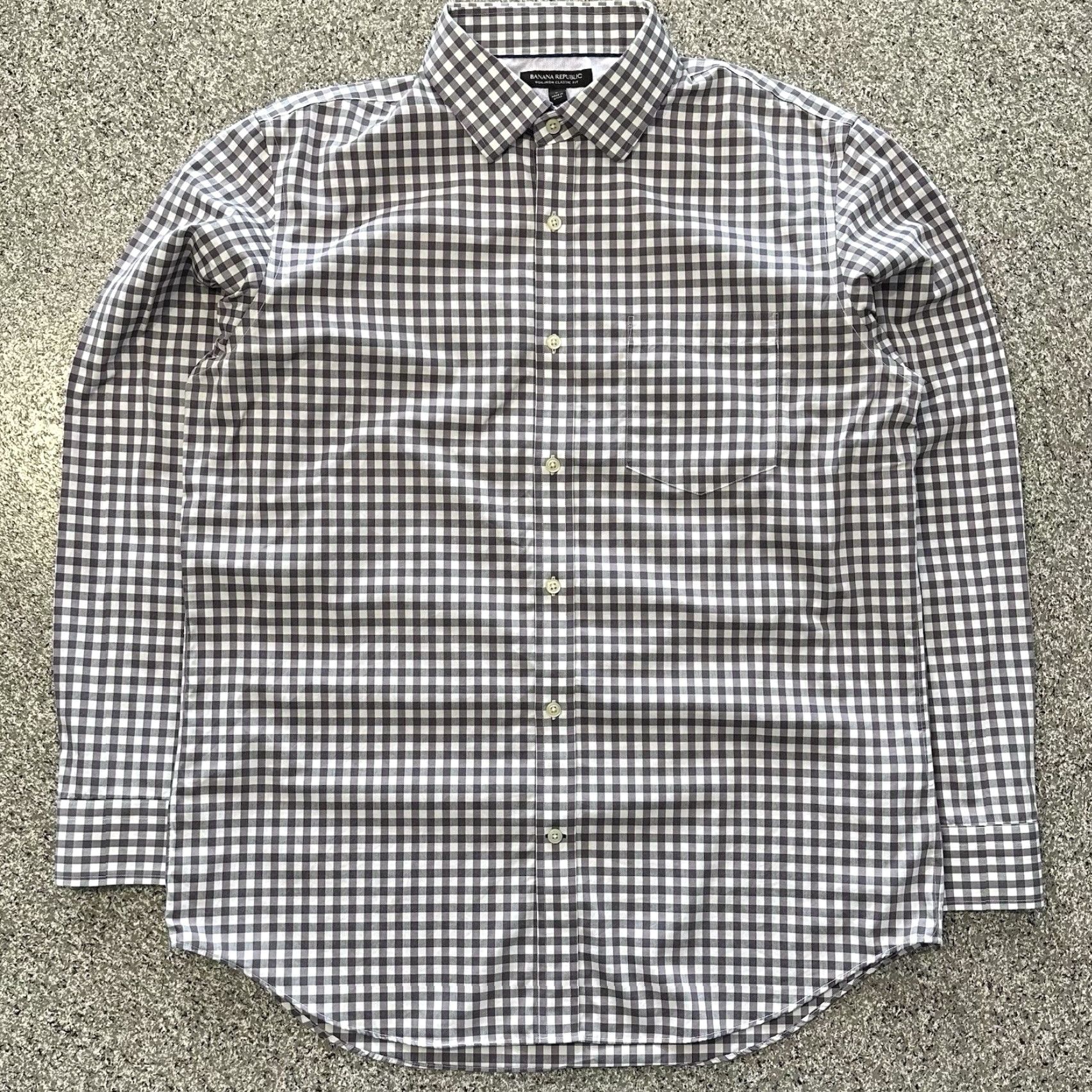 Banana Republic Banana Republic Button-Up Shirt Mens L Purple Classic Check Non-Iron Cotton Wide Collar Size US L / EU 52-54 / 3 - 2 Thumbnail