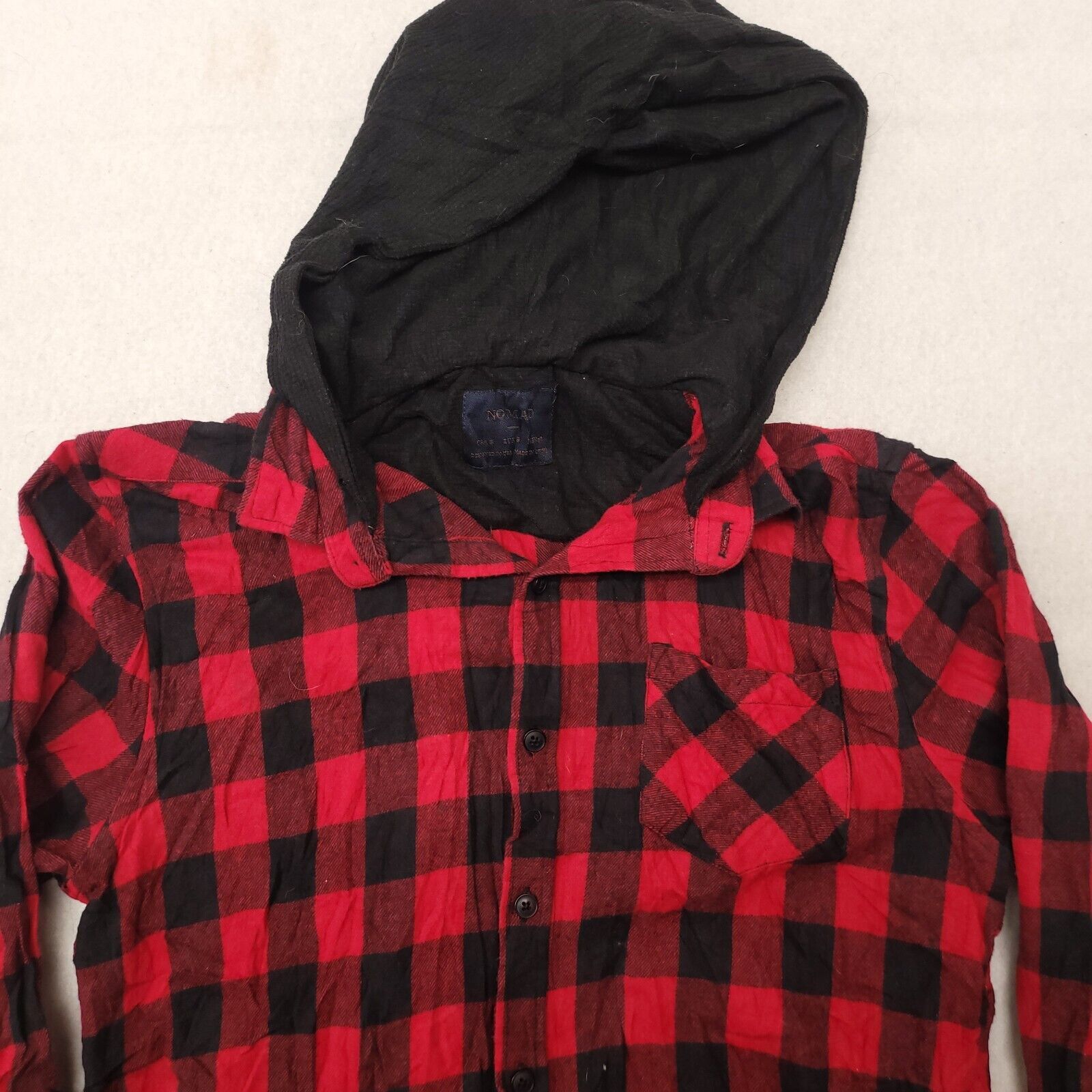 Nomad Nomad Casual Button Up Hoodie Mens Size Small S Red Plaid Size US S / EU 44-46 / 1 - 1 Thumbnail