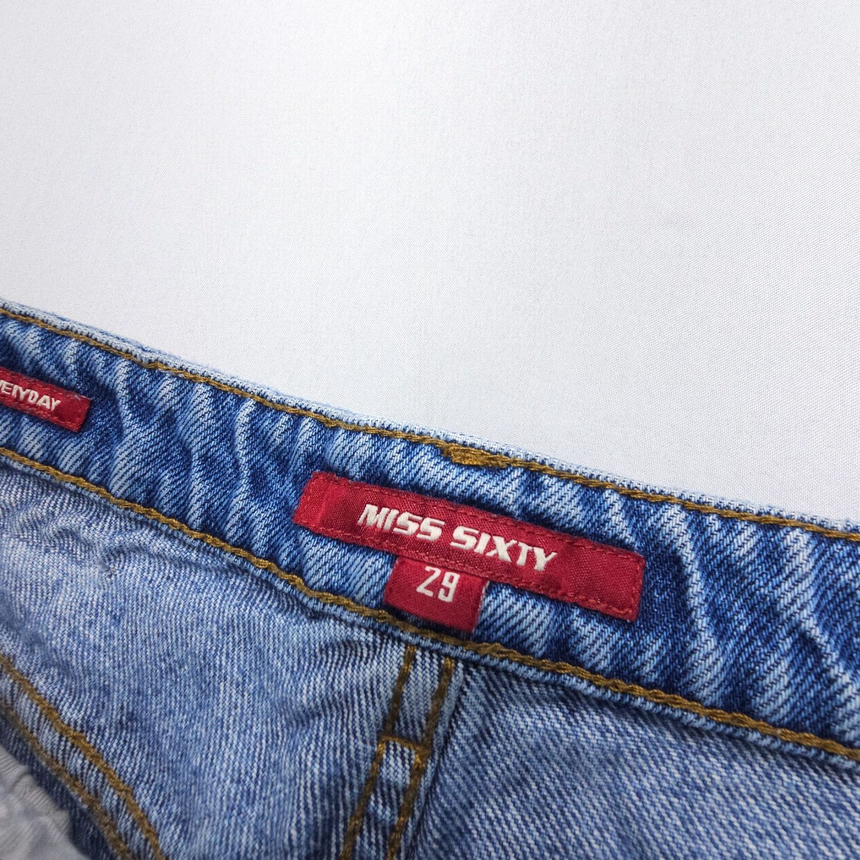 Miss Sixty Y2K Miss Sixty Everyday Jeans Denim Blue Distressed Cropped Slim 29 Women 5-Pocket Straight Rise Mid Inseam 25 Size 29" - 4 Thumbnail