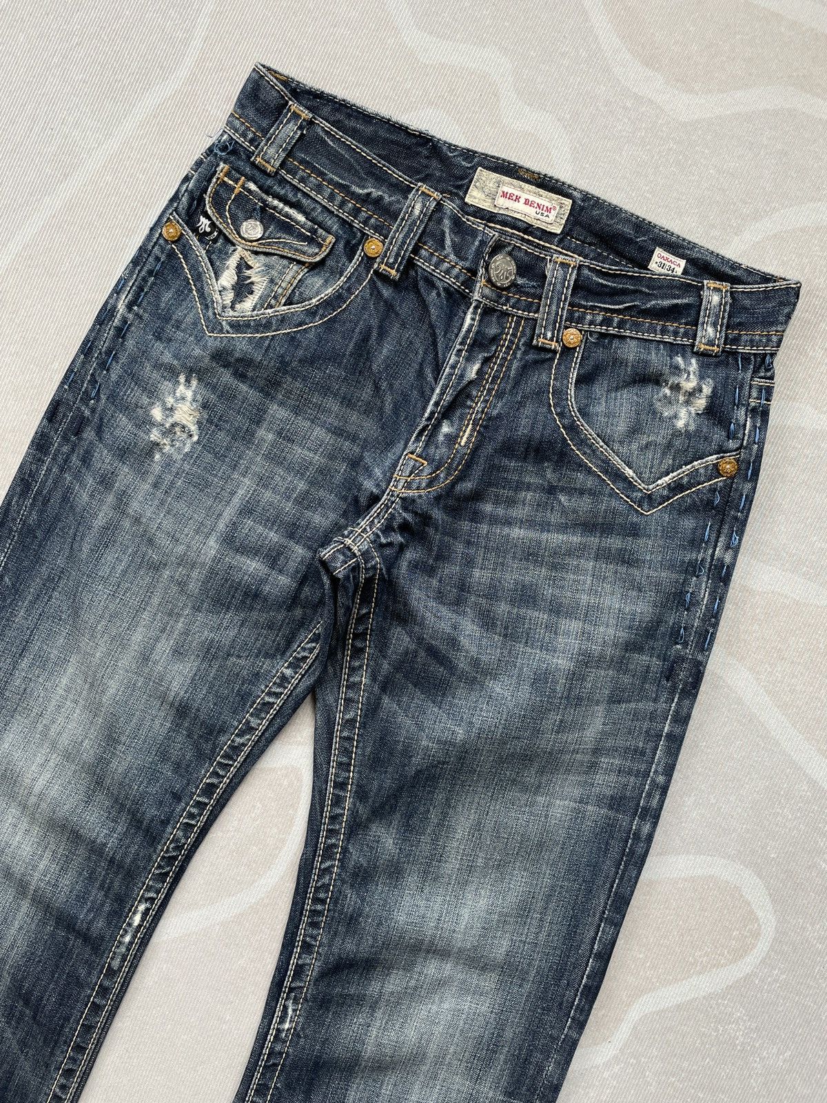 Mek Denim Mek Denim Embroidered Jeans (P81) Size US 32 / EU 48 - 3 Thumbnail