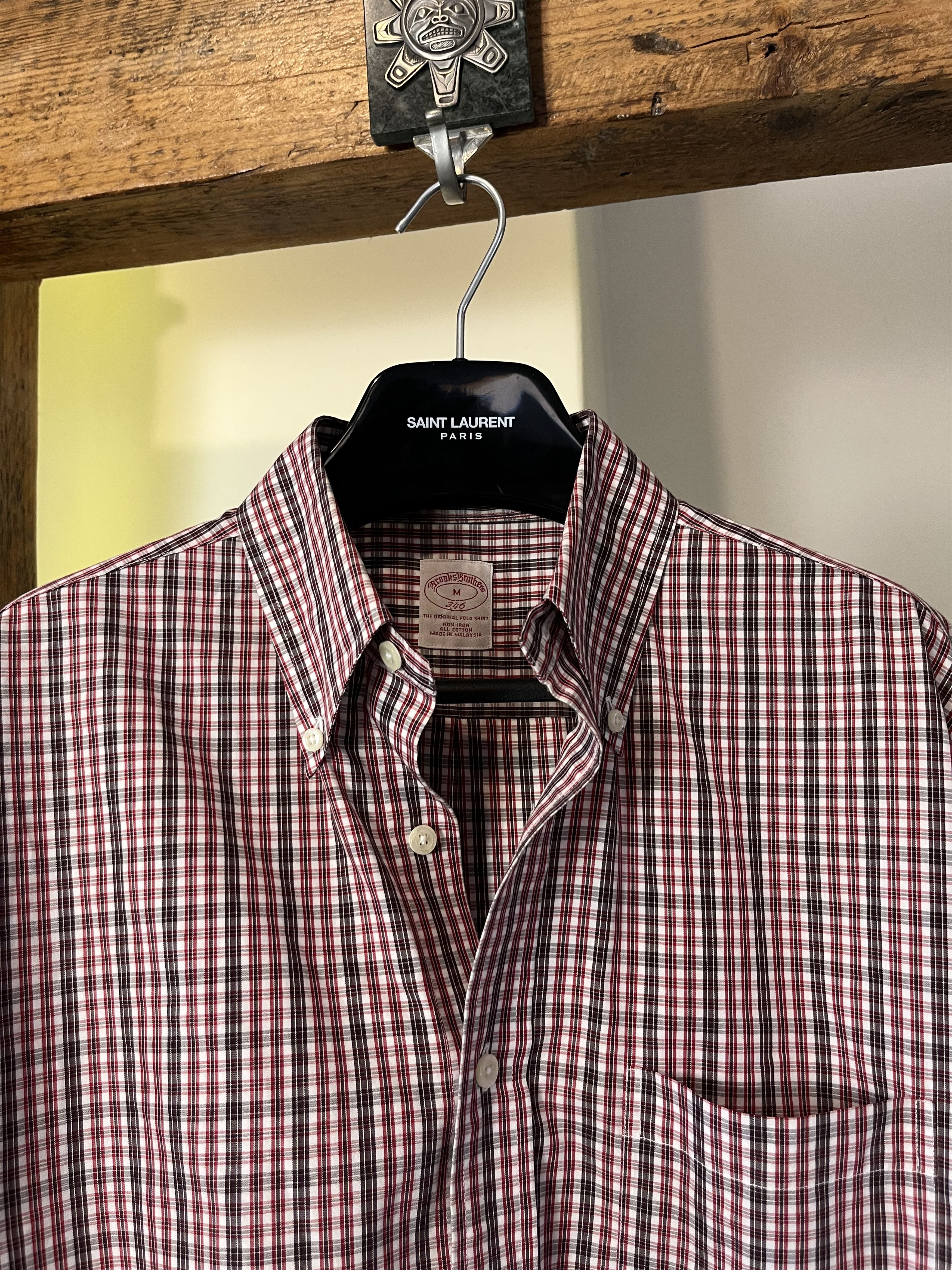 Brooks Brothers × Vintage Vintage 90s Brooks Brothers Button Down Checked Cotton Shirt Size US M / EU 48-50 / 2 - 3 Thumbnail