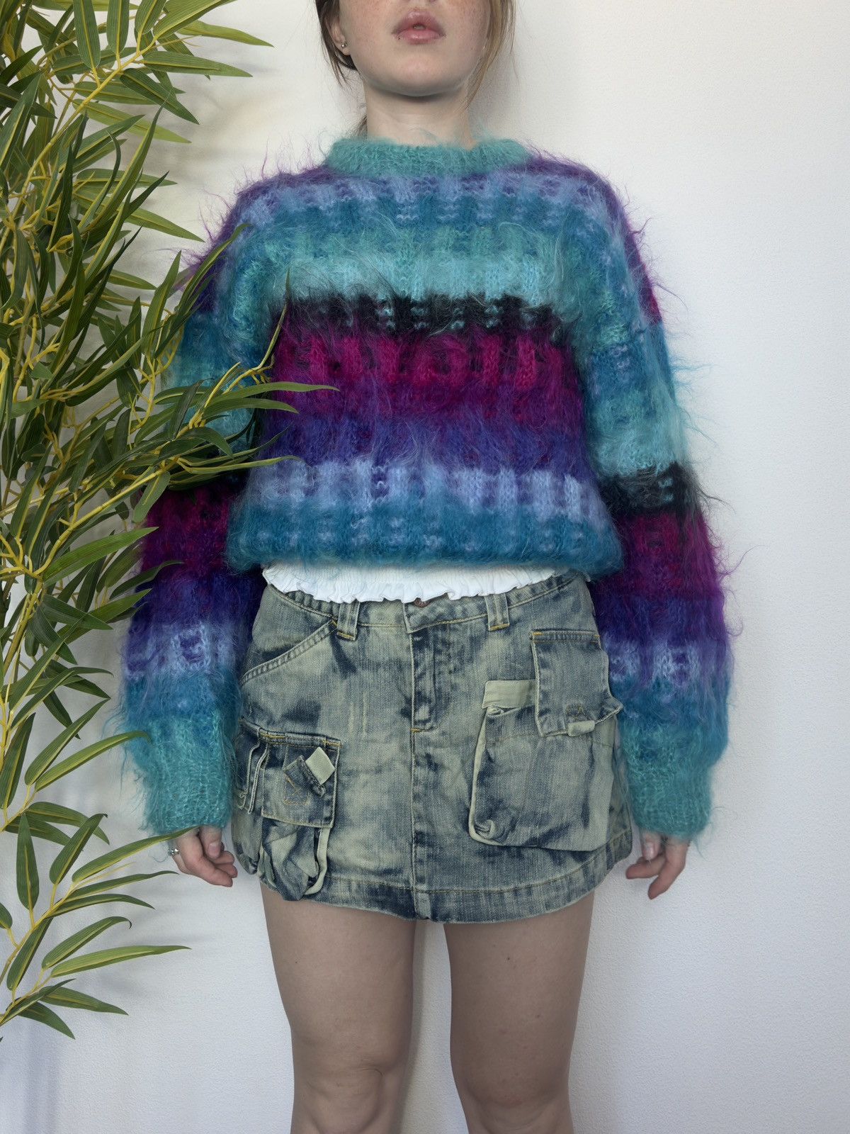 Vintage VINTAGE MOHAIR Y2K KNITTED STRIPED SWEATER Size M / US 6-8 / IT 42-44 - 5 Thumbnail
