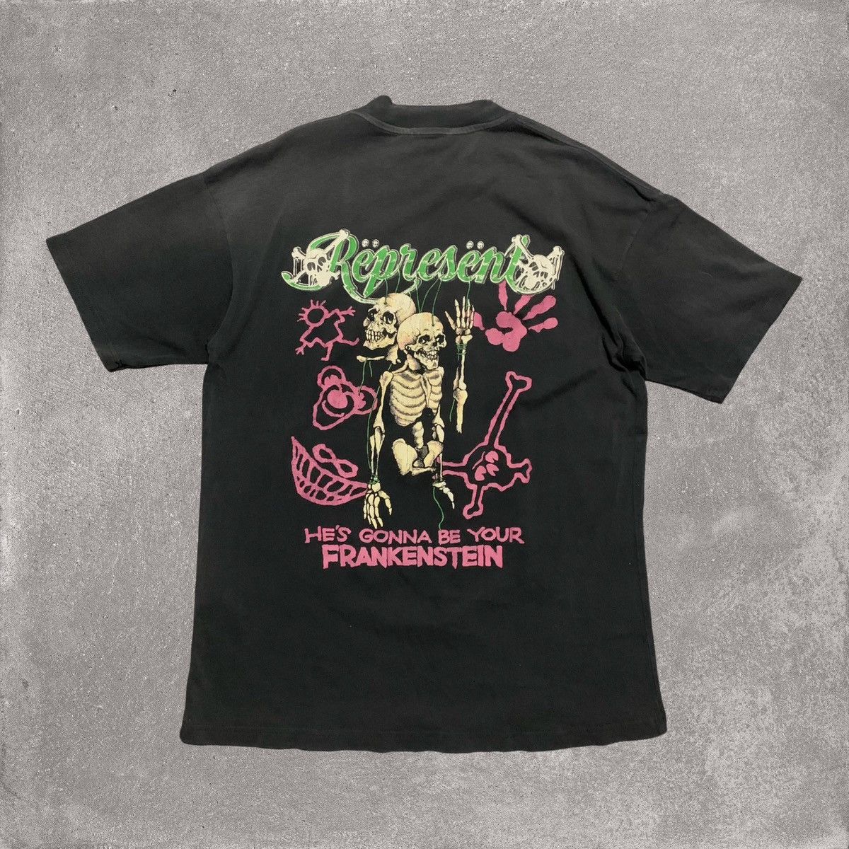 Represent Clo. Represent XS Motley Crue Aged Black Tee Size US XS / EU 42 / 0 - 2 Thumbnail