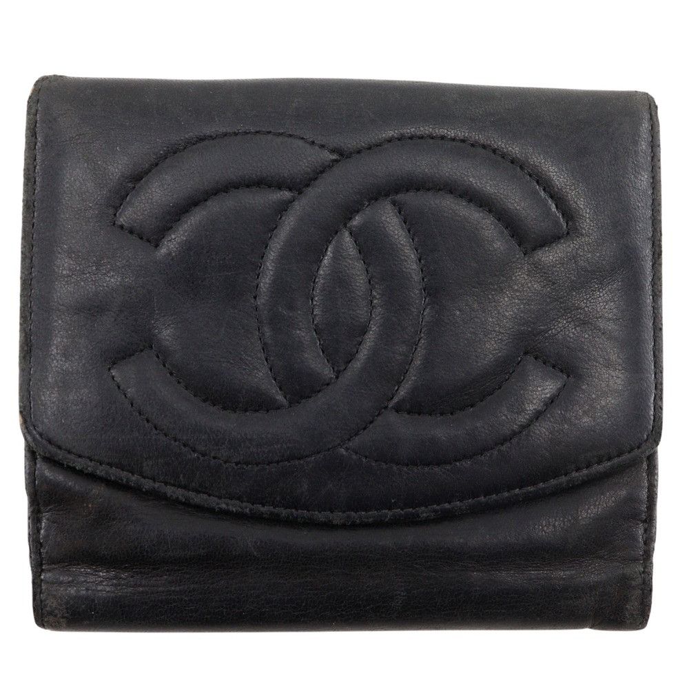 Chanel Chanel Chanel Coco Mark Lambskin Wallet Leather Short Wallet DUTY FREE for USA Size ONE SIZE - 1 Thumbnail