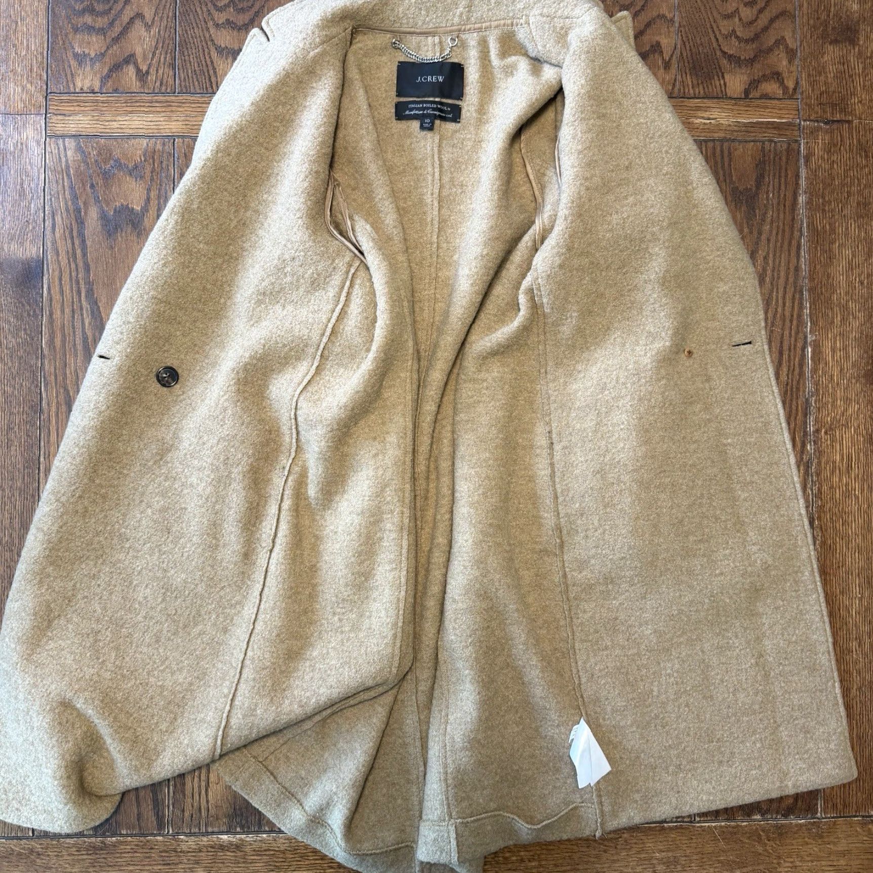 J.Crew J.CREW Daphne Topcoat in Italian Boiled Wool Womens Size 10 Heather Camel Coat Winter Classic Size L / US 10 / IT 46 - 3 Thumbnail