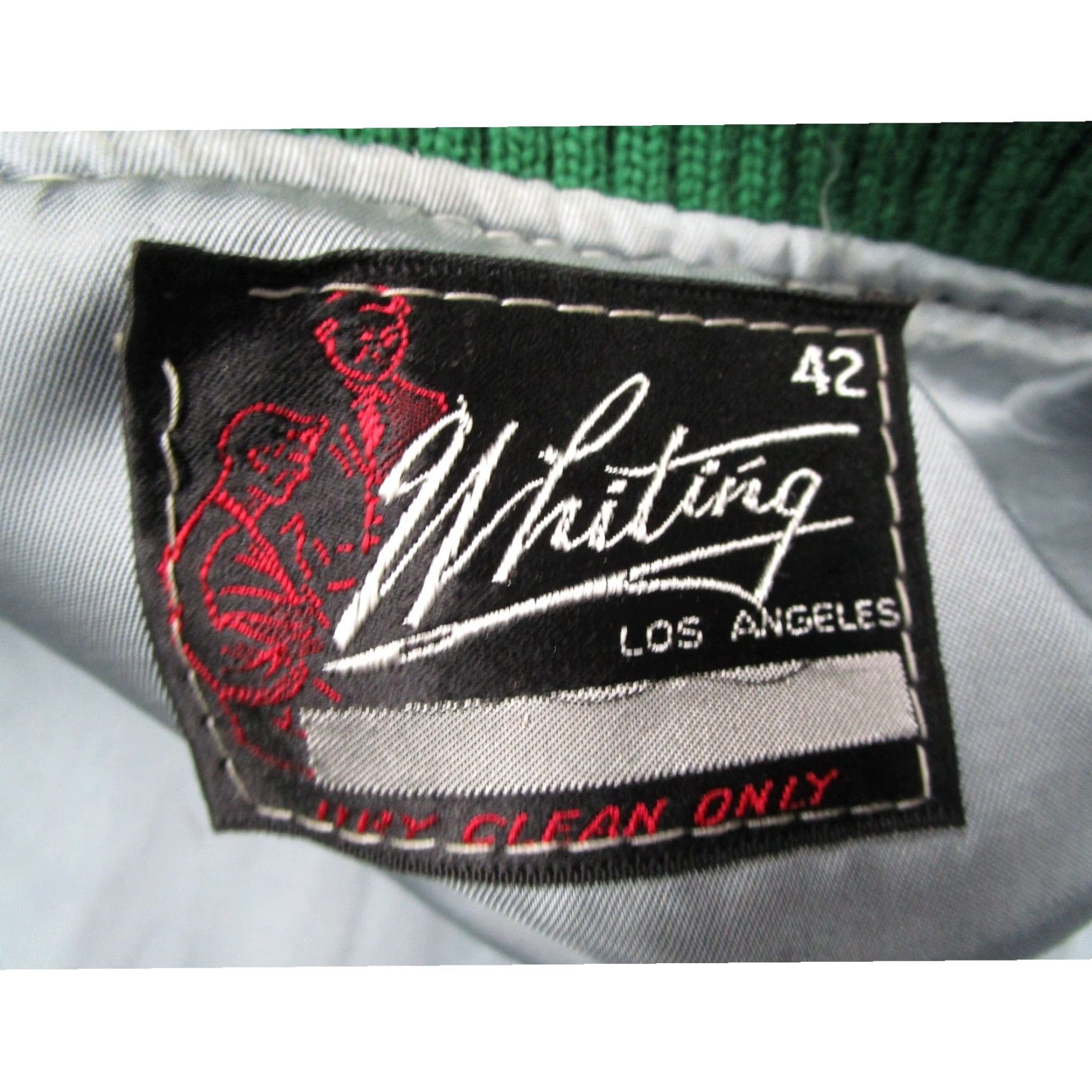 Vintage VINTAGE Whiting Los Angeles Varsity Letterman Jacket Green Wool Leather Mens 42 L Size US L / EU 52-54 / 3 - 2 Thumbnail
