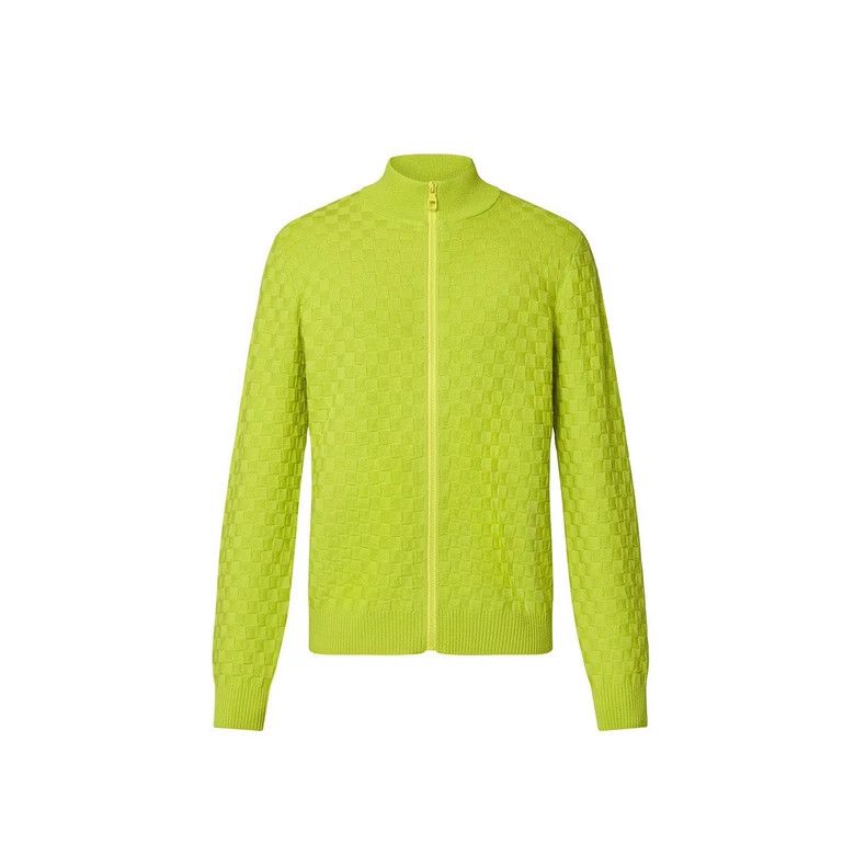 Louis Vuitton Louis Vuitton Fluorescent yellow checkerboard knit jacket Size US S / EU 44-46 / 1 - 1 Thumbnail