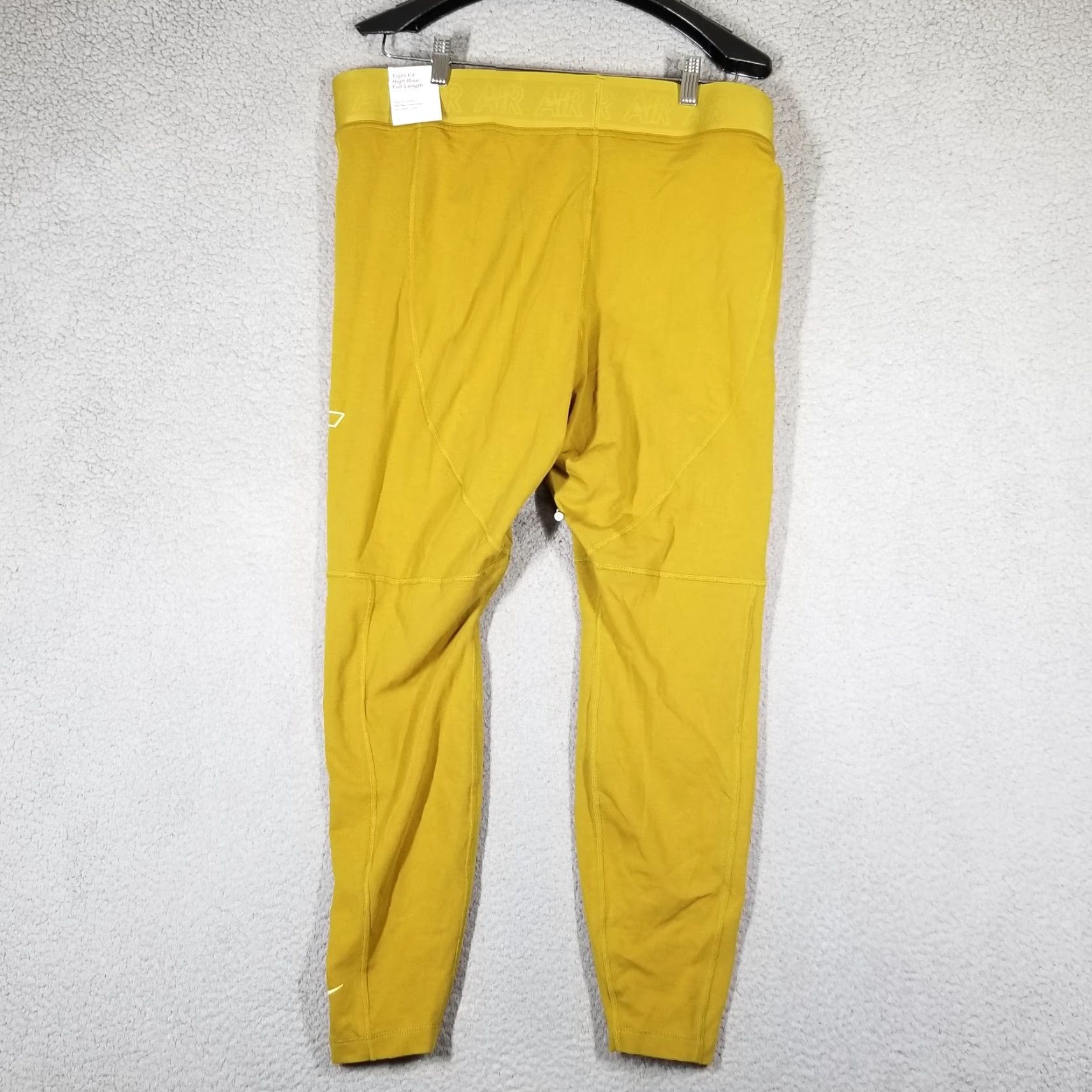 Nike Nike Plus Size Leggings Women 1X Mustard Skinny Compression Athleisure Sportswear Size 40" / US 18 - 2 Thumbnail