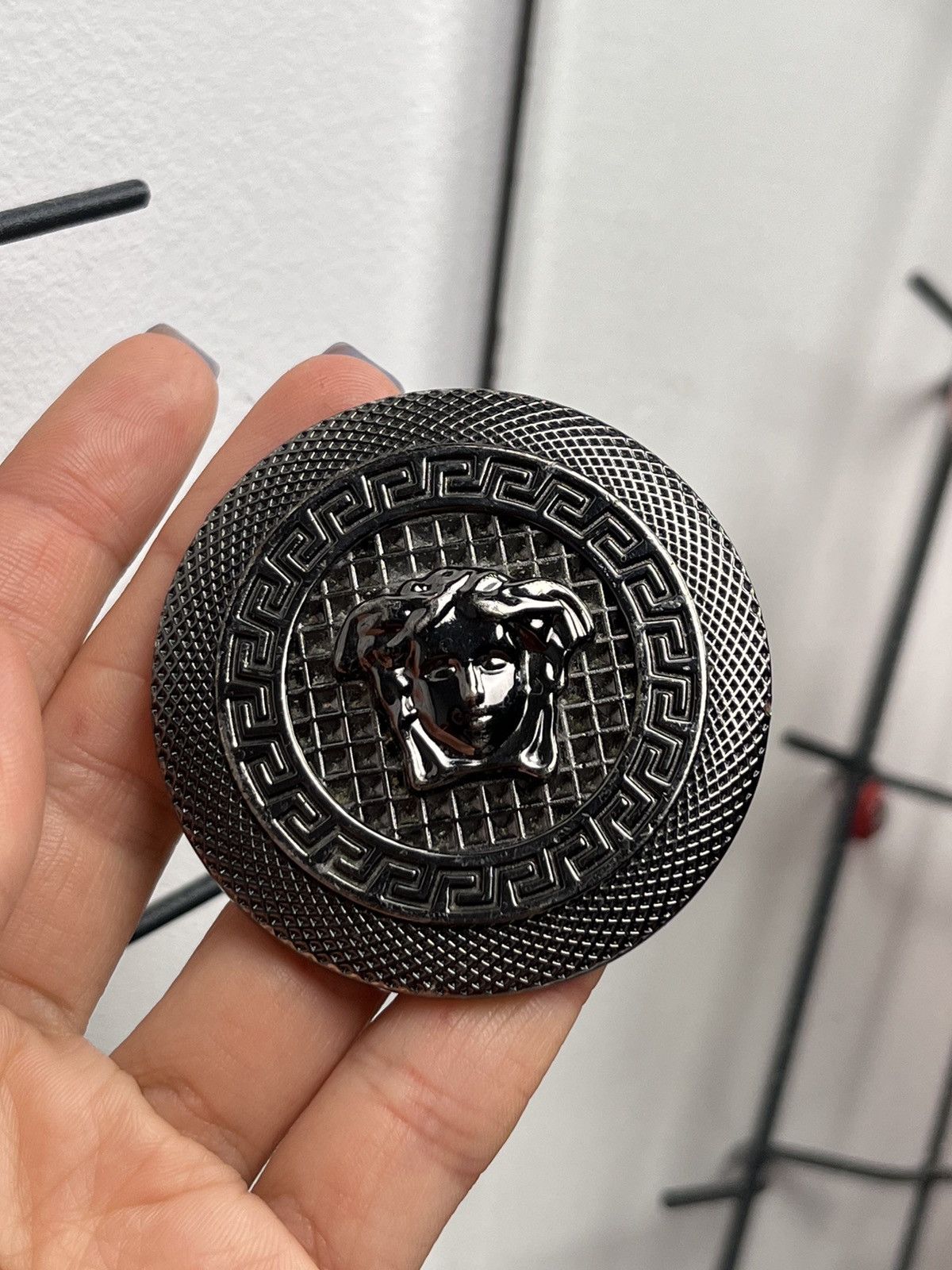 Vintage VERSACE Medusa Greek KEY ROUND BUCKLE Size ONE SIZE - 3 Thumbnail