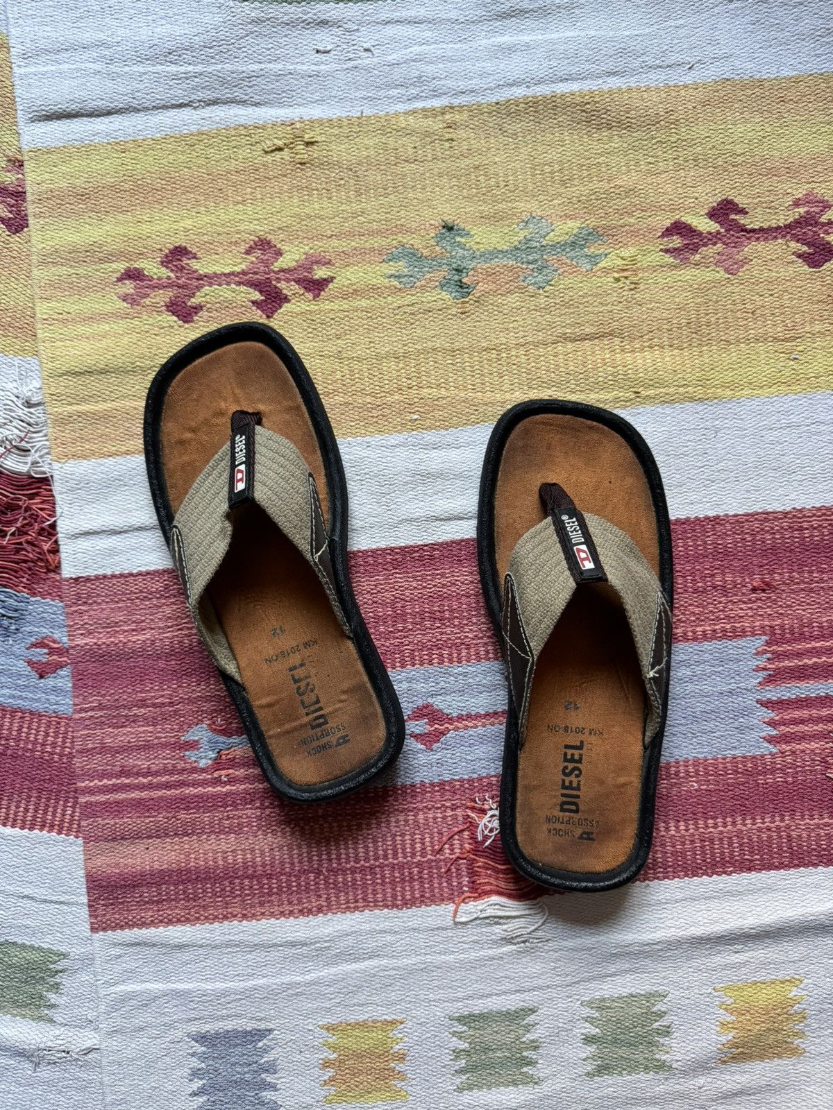Diesel Vintage 00’s Diesel y2k Japanese Khaki Sandals Size US 8.5 / IT 38.5 - 2 Thumbnail