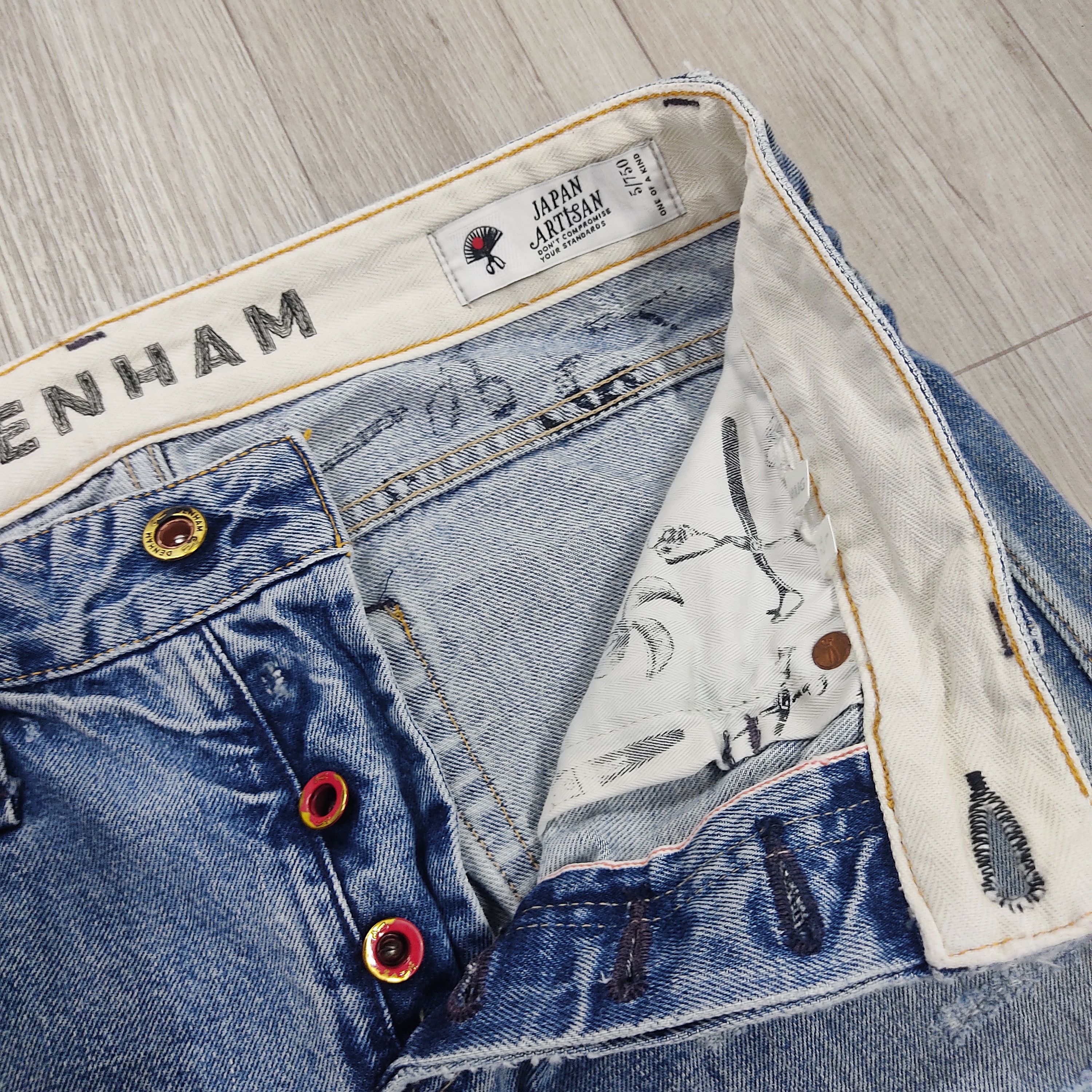 DENHAM DENHAM Razor Slim Japan Artisan Distressed Jeans Size US 30 / EU 46 - 5 Thumbnail