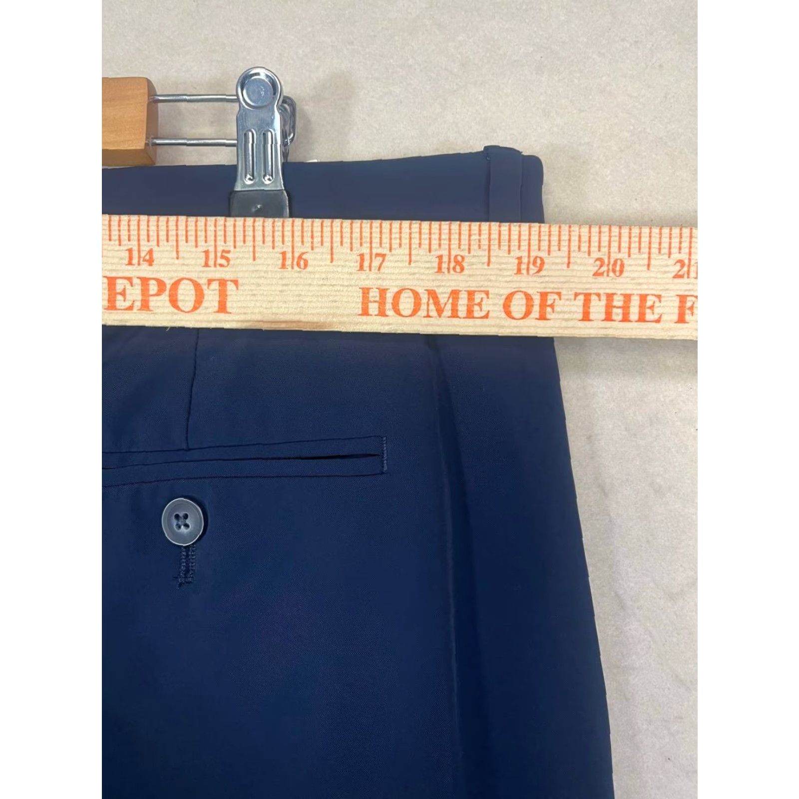 Perry Ellis Perry Ellis Portfolio Dress Pants Slim Blue 38x30 Men Regular Flat Front Stretch Pants Size US 38 / EU 54 - 3 Thumbnail