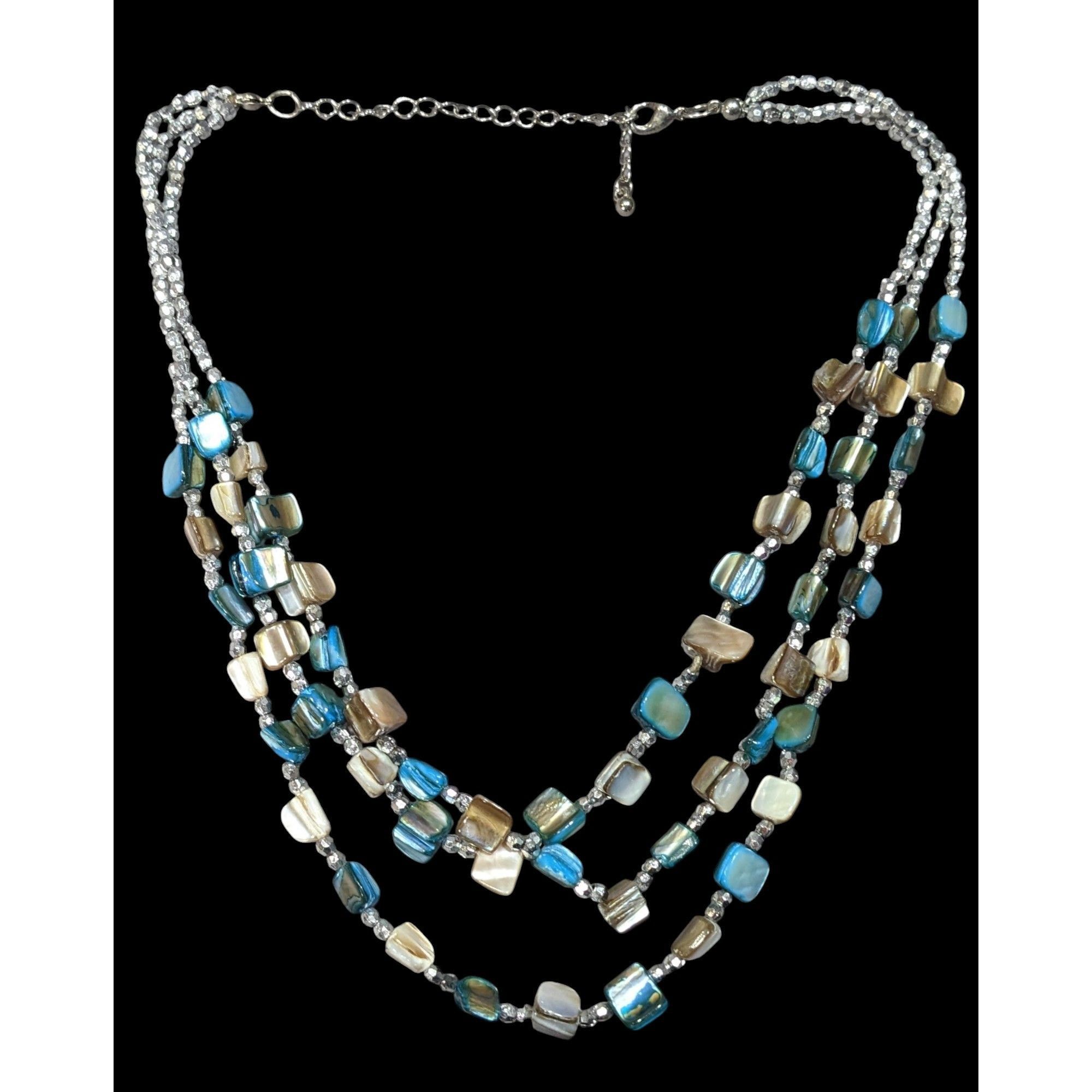 Other Mermaidcore Blue And Silver Tone Layered Shell Beaded Neckla Size ONE SIZE - 1 Thumbnail