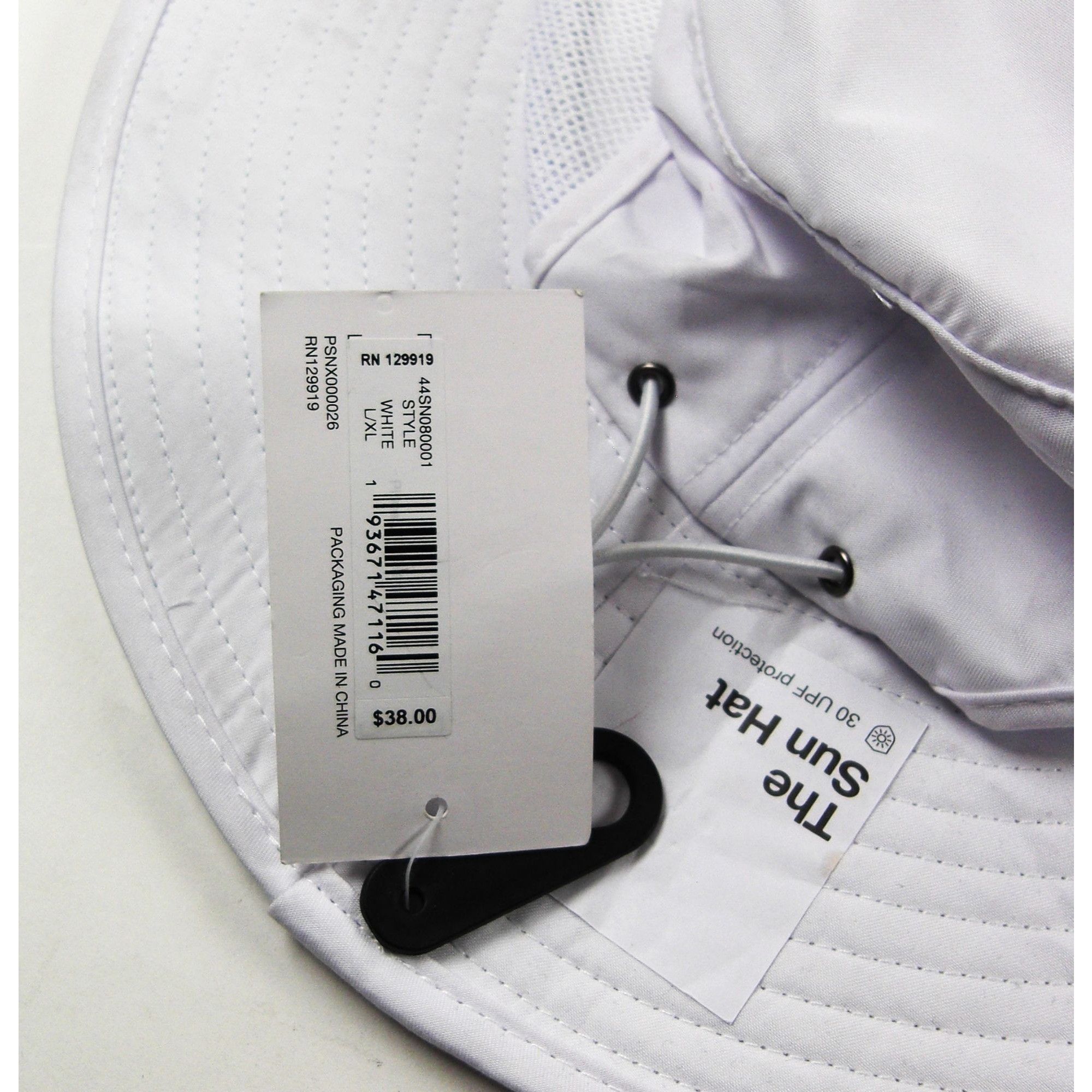 Sonoma Sonoma White Sun Hat Adjustable Neck Strap Size Large NEW Size ONE SIZE - 9 Thumbnail