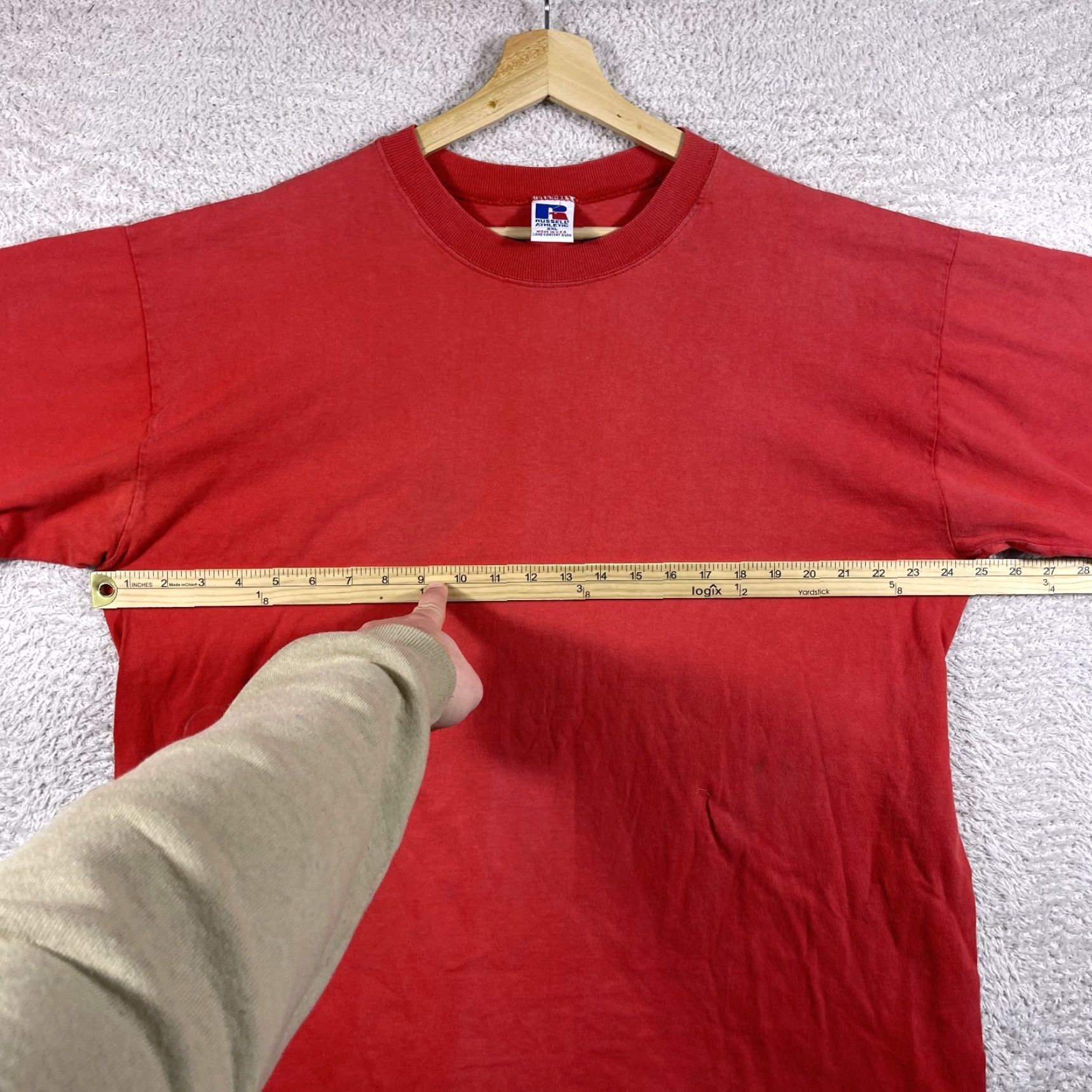 Russell Athletic VINTAGE Russell Athletic T Shirt Mens 2XL Red Blank 90s Tee Y2K USA YZY Faded Size US XXL / EU 58 / 5 - 5 Thumbnail
