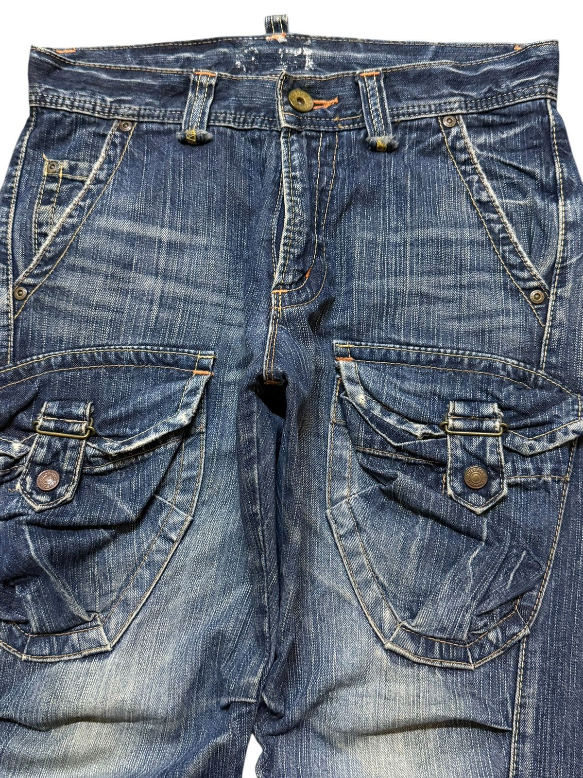 Edwin Vintage Y2K Edwin XV Tactical Pocket Blue Faded Wash Flared Size US 30 / EU 46 - 3 Thumbnail