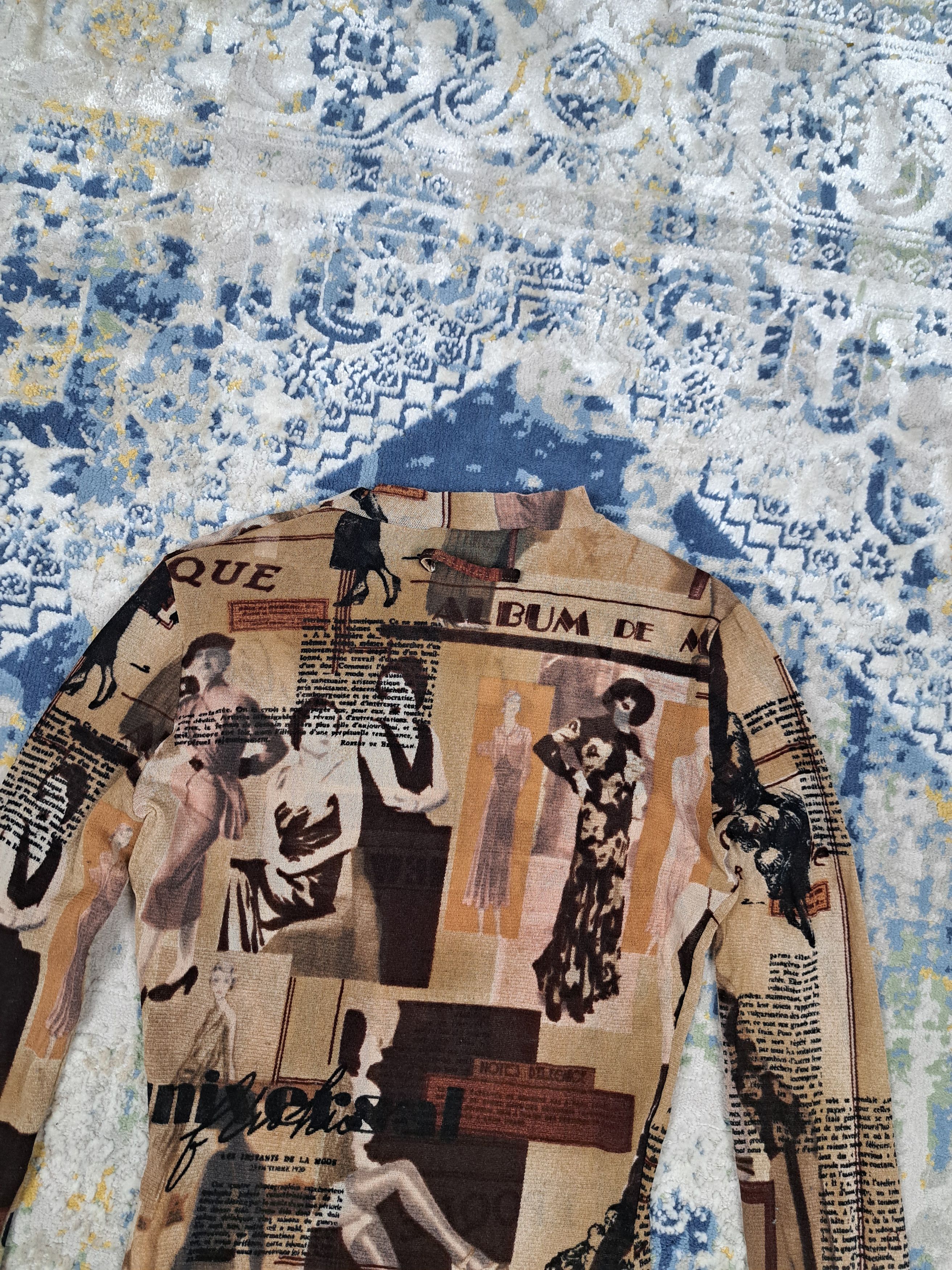 Jean Paul Gaultier SS 1996 JPG Belle Epoque Gazette Mesh Top Longsleeve Size S / US 4 / IT 40 - 16 Thumbnail
