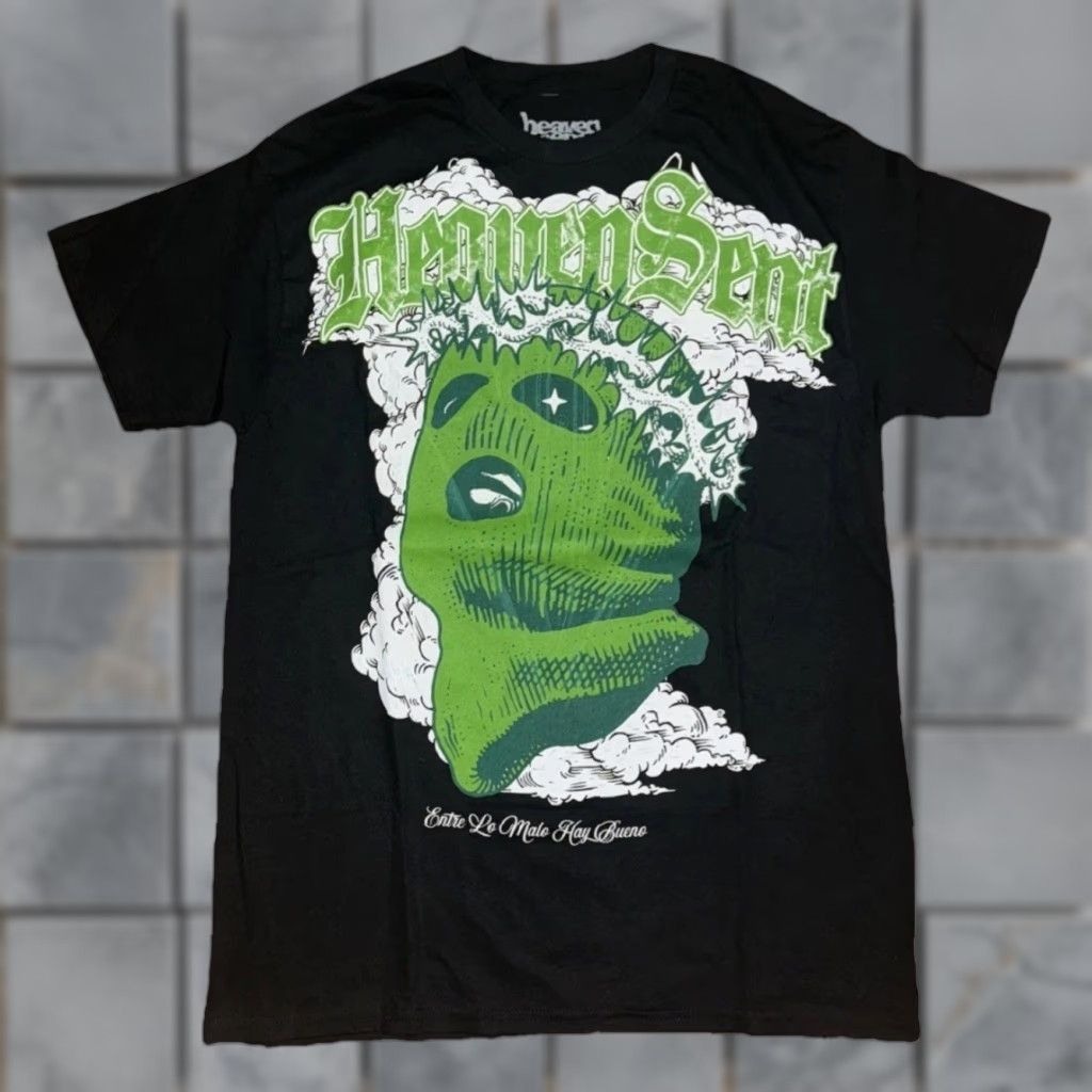 Malo VINTAGE Heaven Sent Shirt Mens Streetwear Graphic Tee Black Small Entre Lo Malo Hay Bueno Jesus Tee 90s Masked Face Size US S / EU 44-46 / 1 - 1 Thumbnail