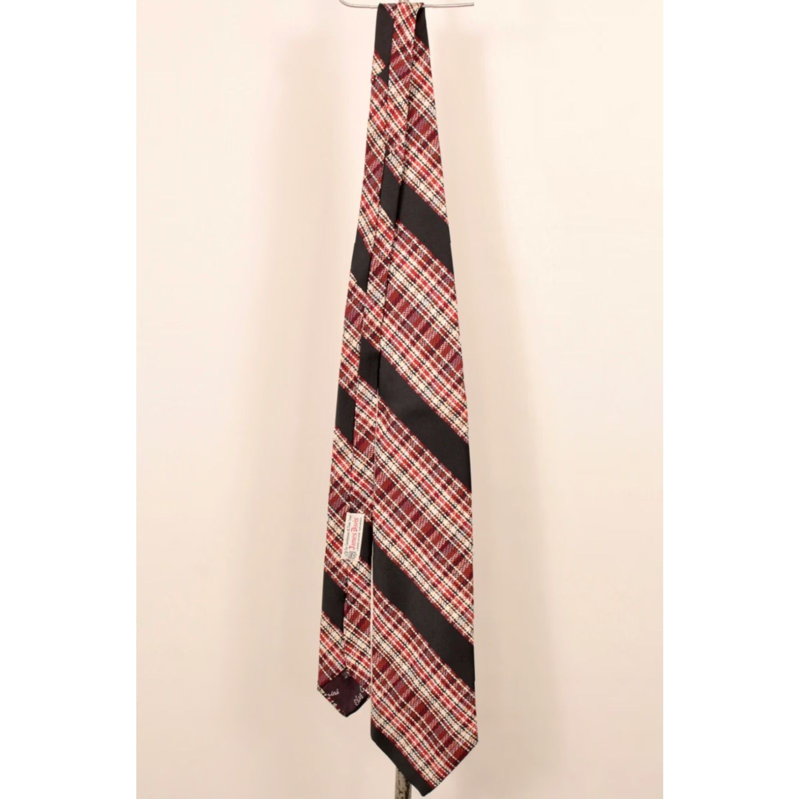 Vintage VTG James Davis NOS 1970s Red & Black Plaid Wide Necktie 70s Tie Men’s Polyester Neck Tie Size ONE SIZE - 7 Thumbnail