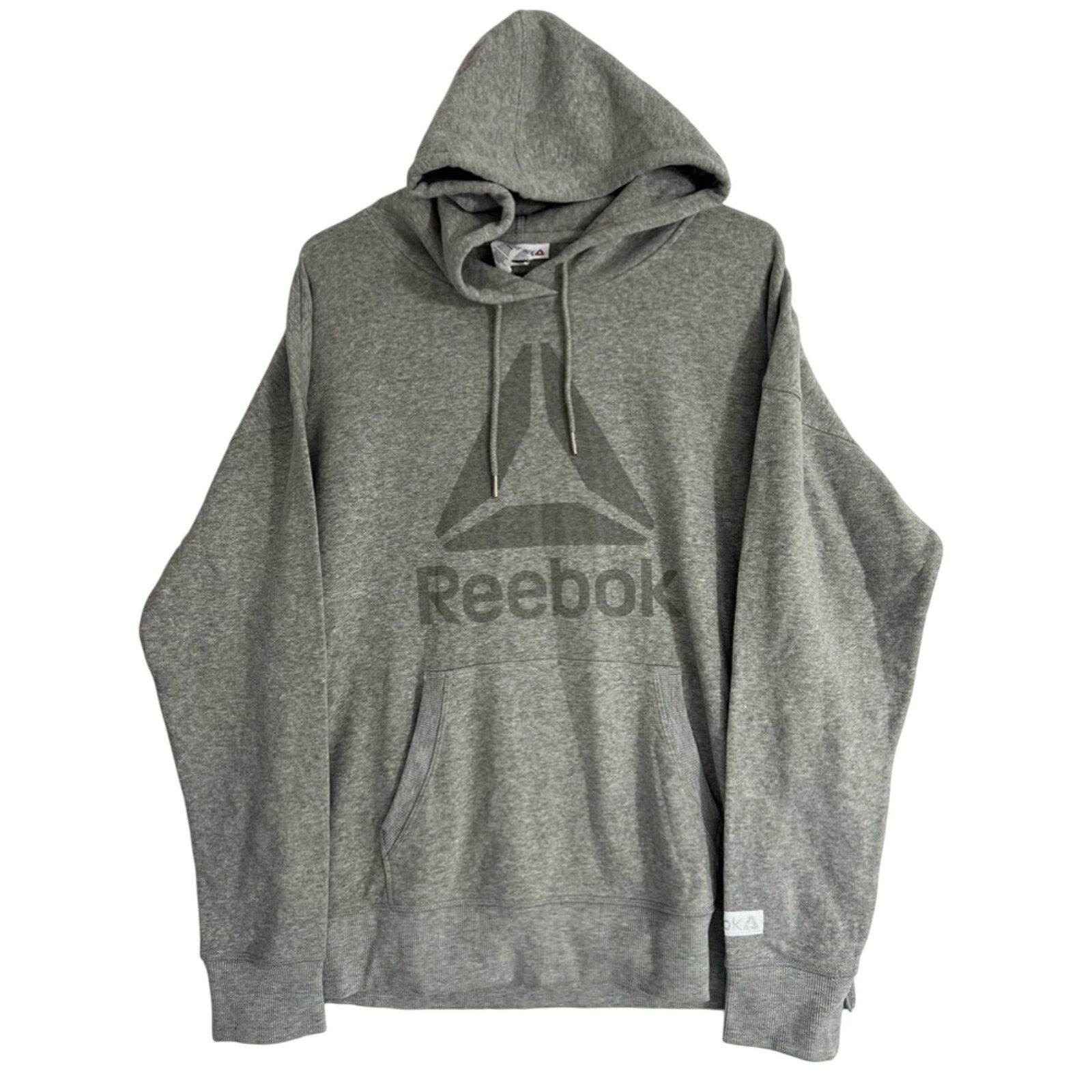 Reebok Reebok Ladies Grey Heather Graphic Hoodie LARGE (With Tags) Size L / US 10 / IT 46 - 2 Thumbnail