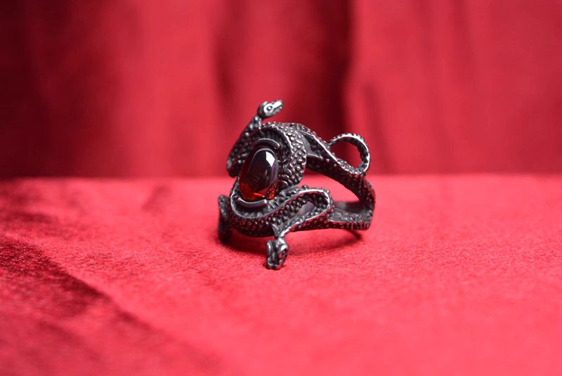 Jewelry Snake Rare Jewelry Rings Open Size Chrome Ring (Size 7-13) Size ONE SIZE - 5 Thumbnail