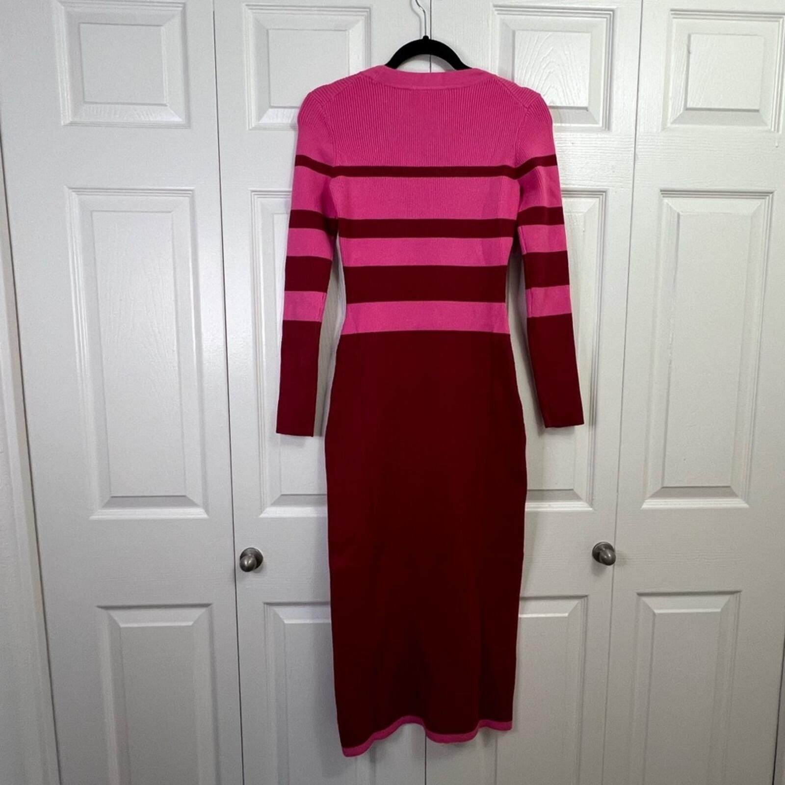 Marine Layer Marine Layer Red and Pink Long Sleeve‎ Dress Women's XS Size XS / US 0-2 / IT 36-38 - 4 Thumbnail