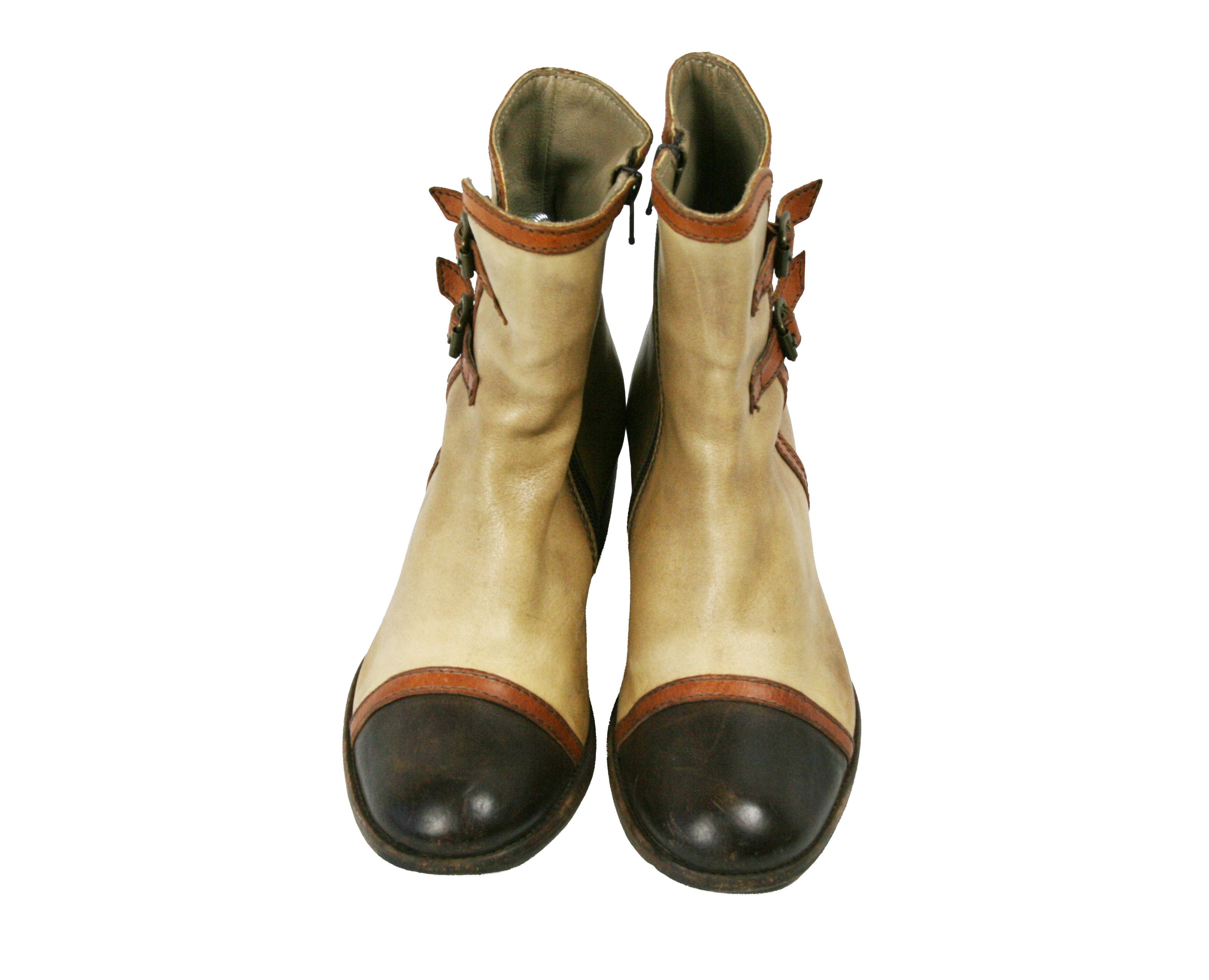 MoMA 00S Biker Leather Grunge Belted Boots Vintage Size US 7 / IT 37 - 7 Thumbnail