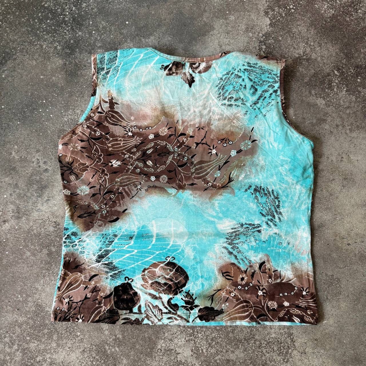 20471120 × Japanese Brand × Vintage Amazing Vintage Floral Tank Top (Jean Paul Gaultier style) Size L / US 10 / IT 46 - 2 Thumbnail