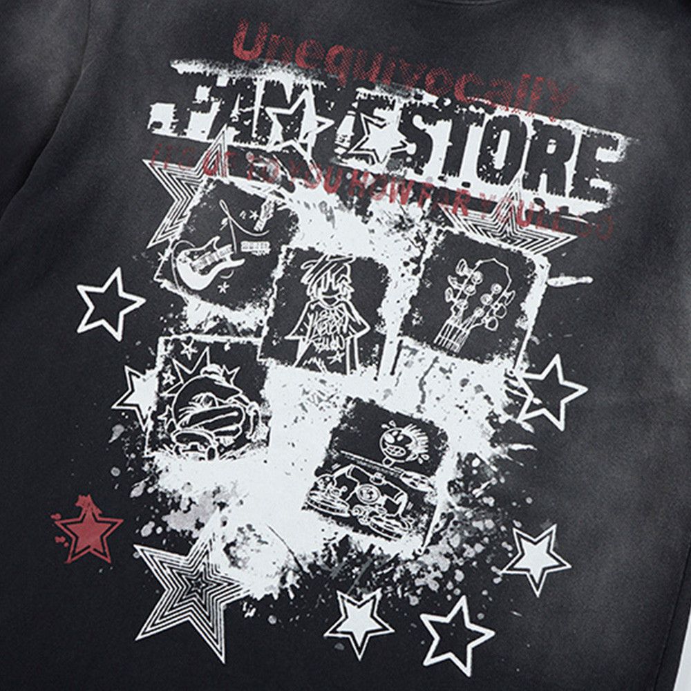 Vintage Hip-hop rock cartoon print spray-dye distressed t-shirt Size US M / EU 48-50 / 2 - 4 Thumbnail