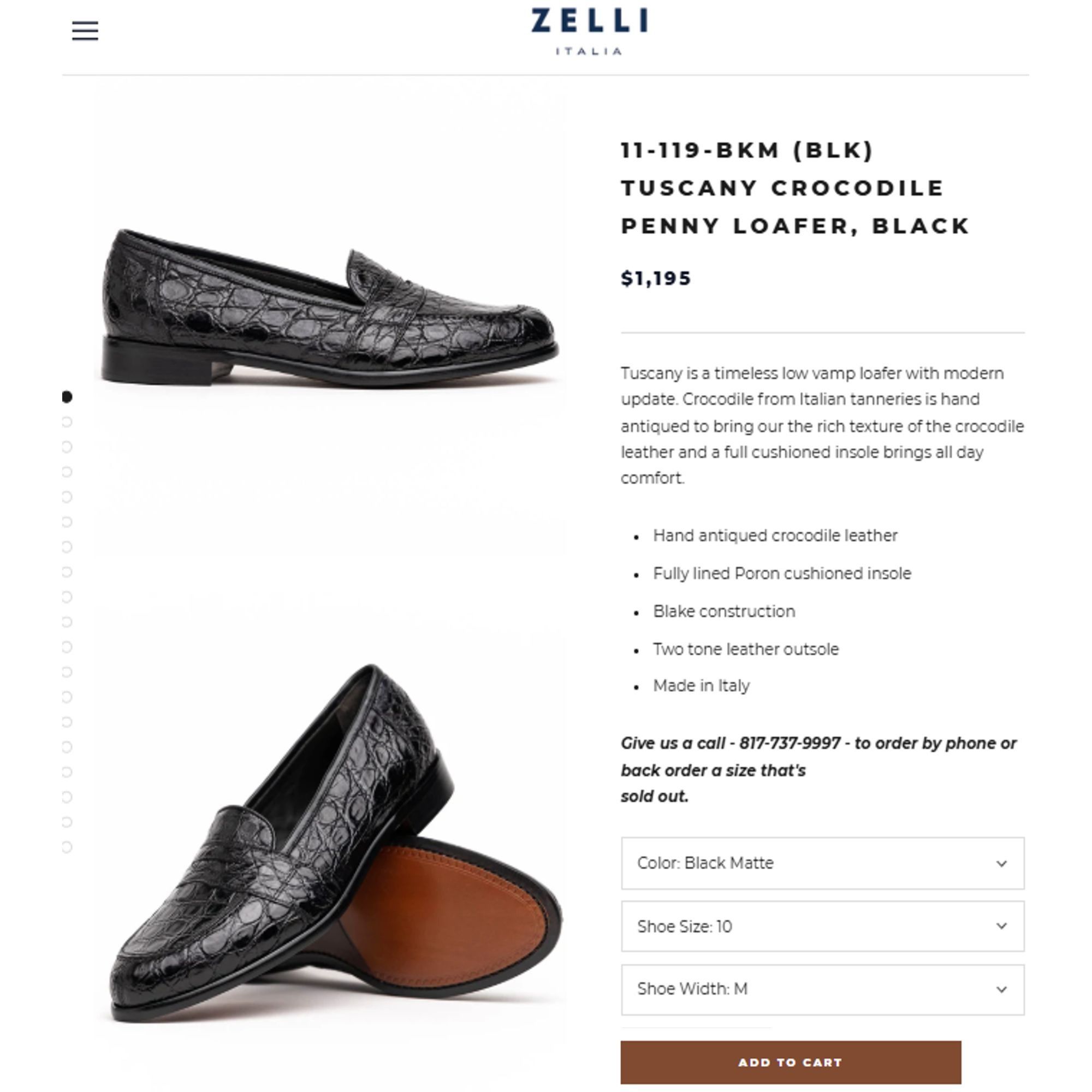 Zelli Zelli Tuscany Exotic Black Caiman Crocodile Dress Shoe Men 9 Size US 9 / EU 42 - 5 Thumbnail