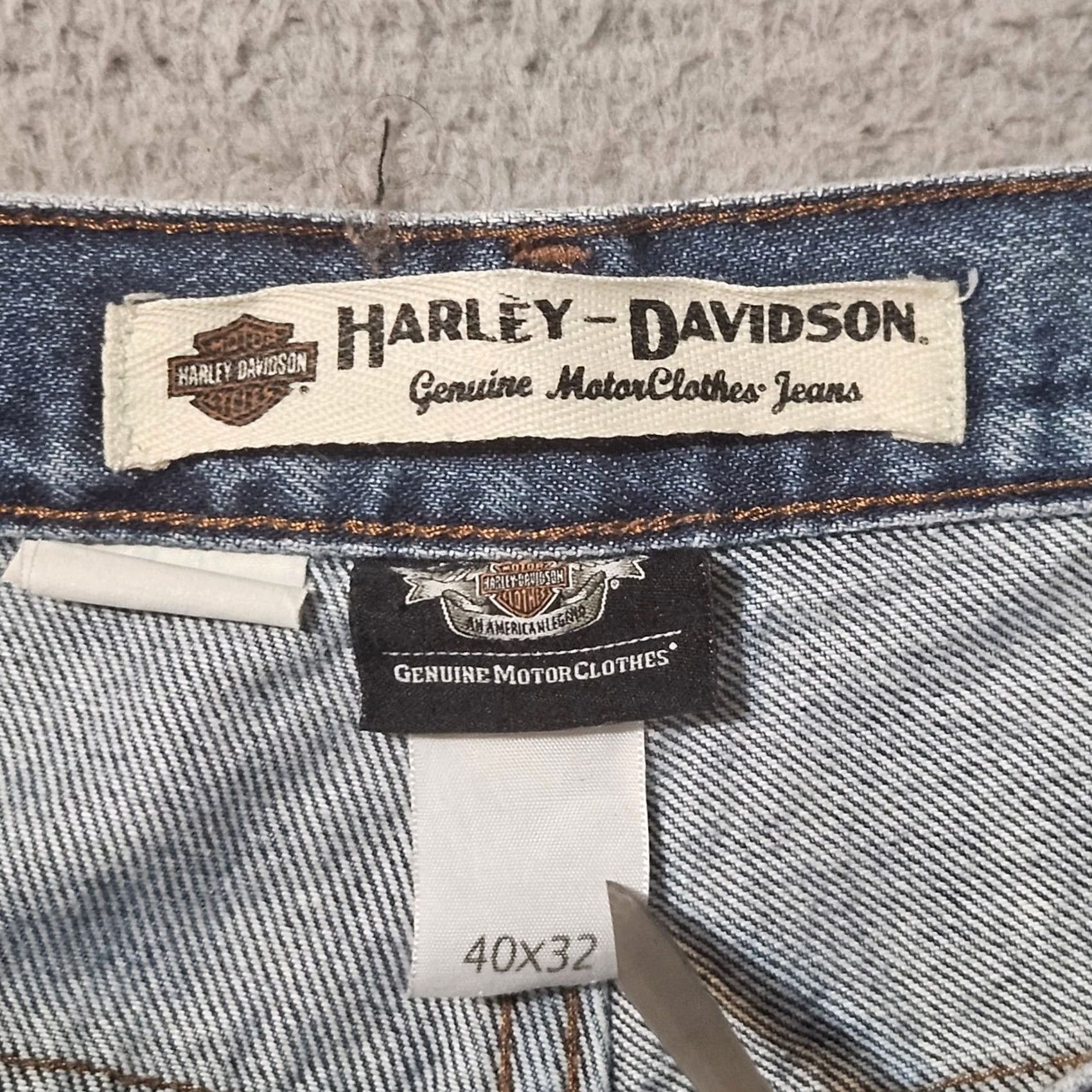 Harley Davidson Harley-Davidson Jeans Mens 40 x 32 Straight Blue Denim Cotton Motorcycle Biker Clothing Mens Jeans Blue Straight 40x32 Size US 40 / EU 56 - 3 Thumbnail