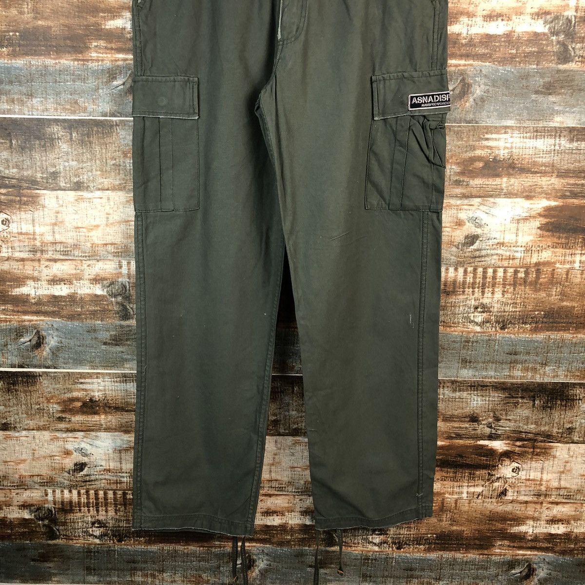 Japanese Brand Asna Dispec utility Green Cargo Multipocket Pants #A2435 Size US 33 - 3 Thumbnail