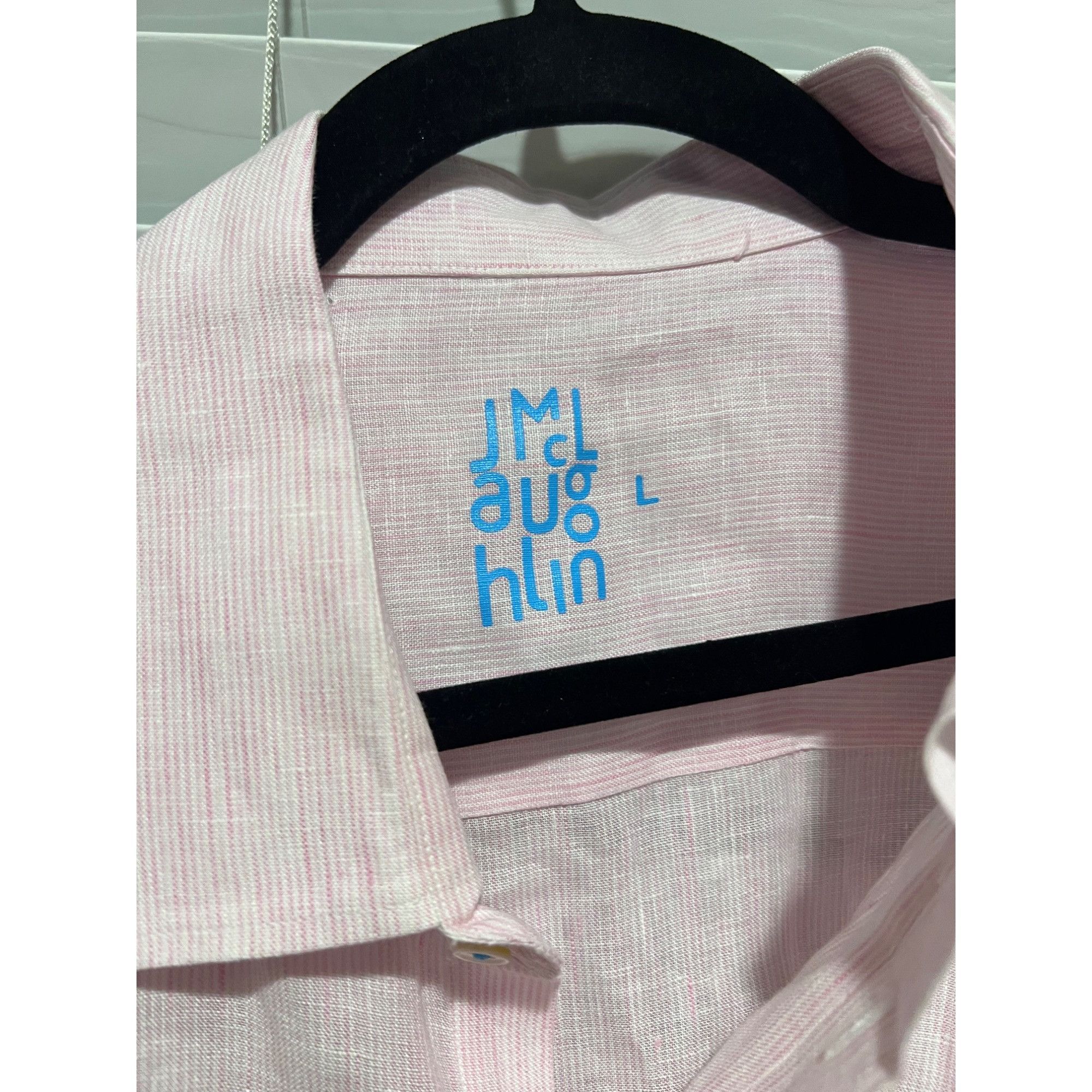 J.McLaughlin J. McLaughlin 100% Linen Pink Long Sleeve Button Up Shirt - Size US L / EU 52-54 / 3 - 3 Thumbnail