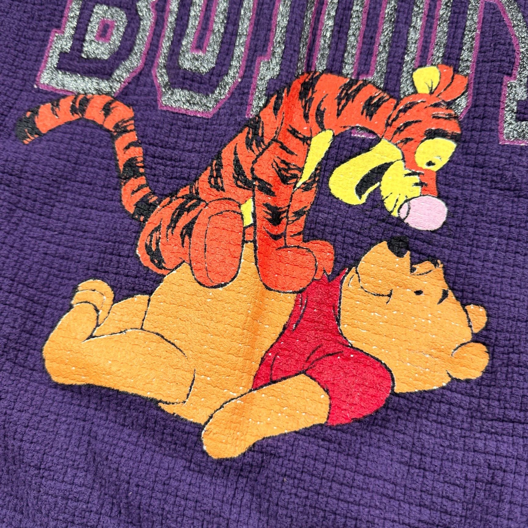 Disney VINTAGE Winnie The Pooh Sweatshirt Womens L Purple Collared Tigger 90s Disney Winnie The Pooh Womens Sweatshirt Pullover Size L / US 10 / IT 46 - 3 Thumbnail