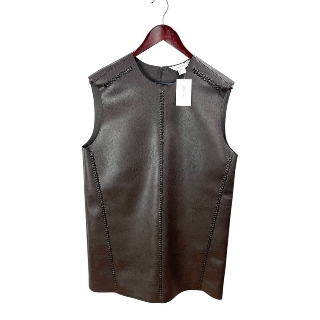 H&M NEW H&M Collection Brown Faux Leather Braided Dress Size S Size S / US 4 / IT 40 - 6 Thumbnail