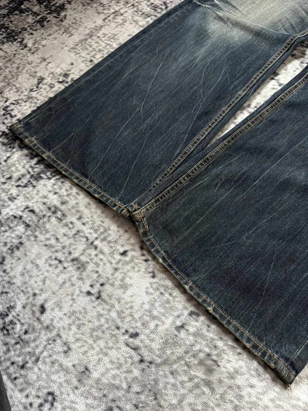 Japanese Brand Oririn Dr Denim Embroidered Flared Wide Leg Jeans Size US 34 / EU 50 - 18 Thumbnail