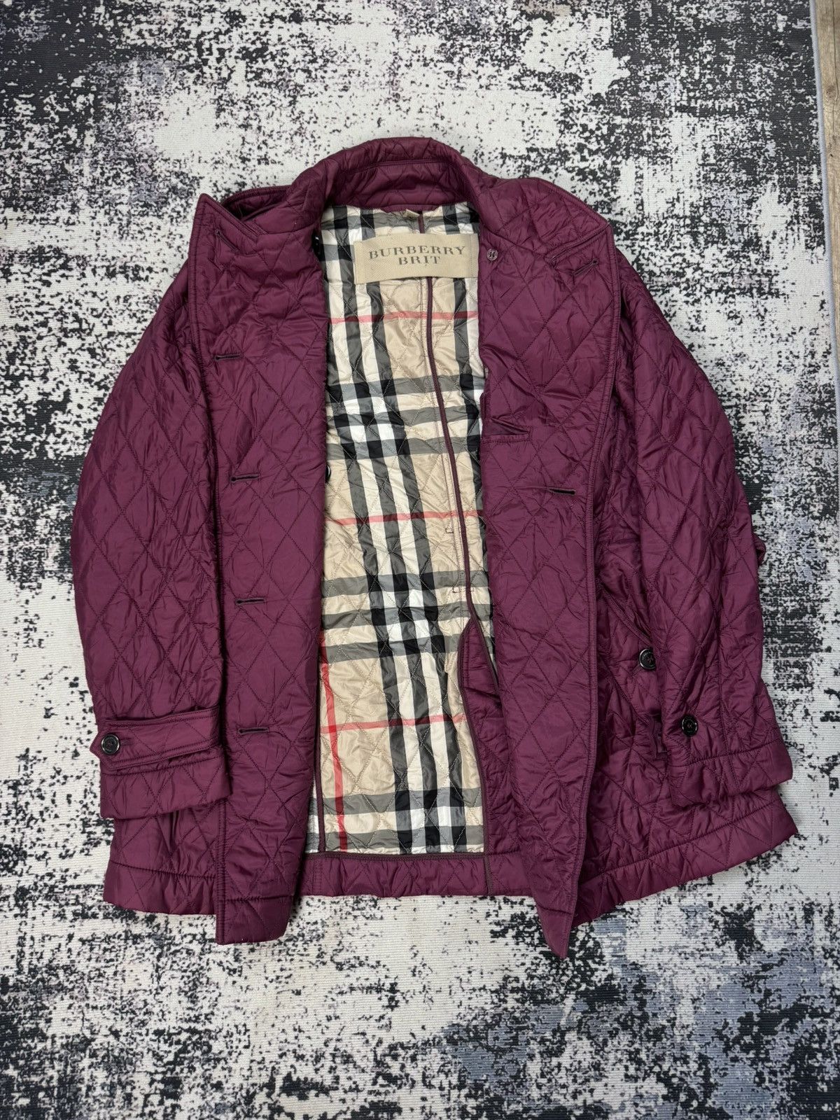 Burberry Burberry Puffer Jacket full pattern Purple Womens XL Size US XL / EU 56 / 4 - 2 Thumbnail