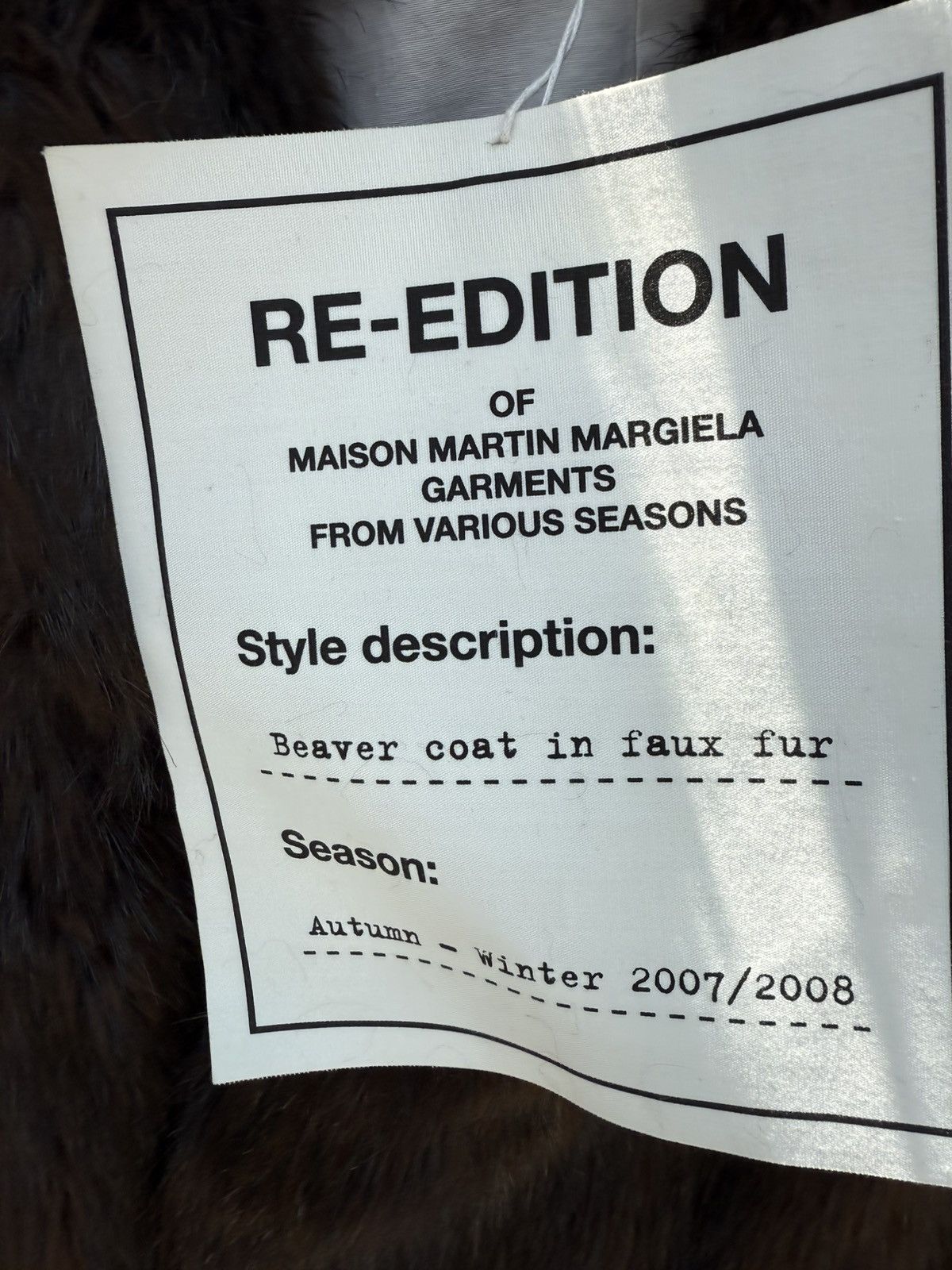 MAISON MARGEILA X H&M FAUX FUR COAT