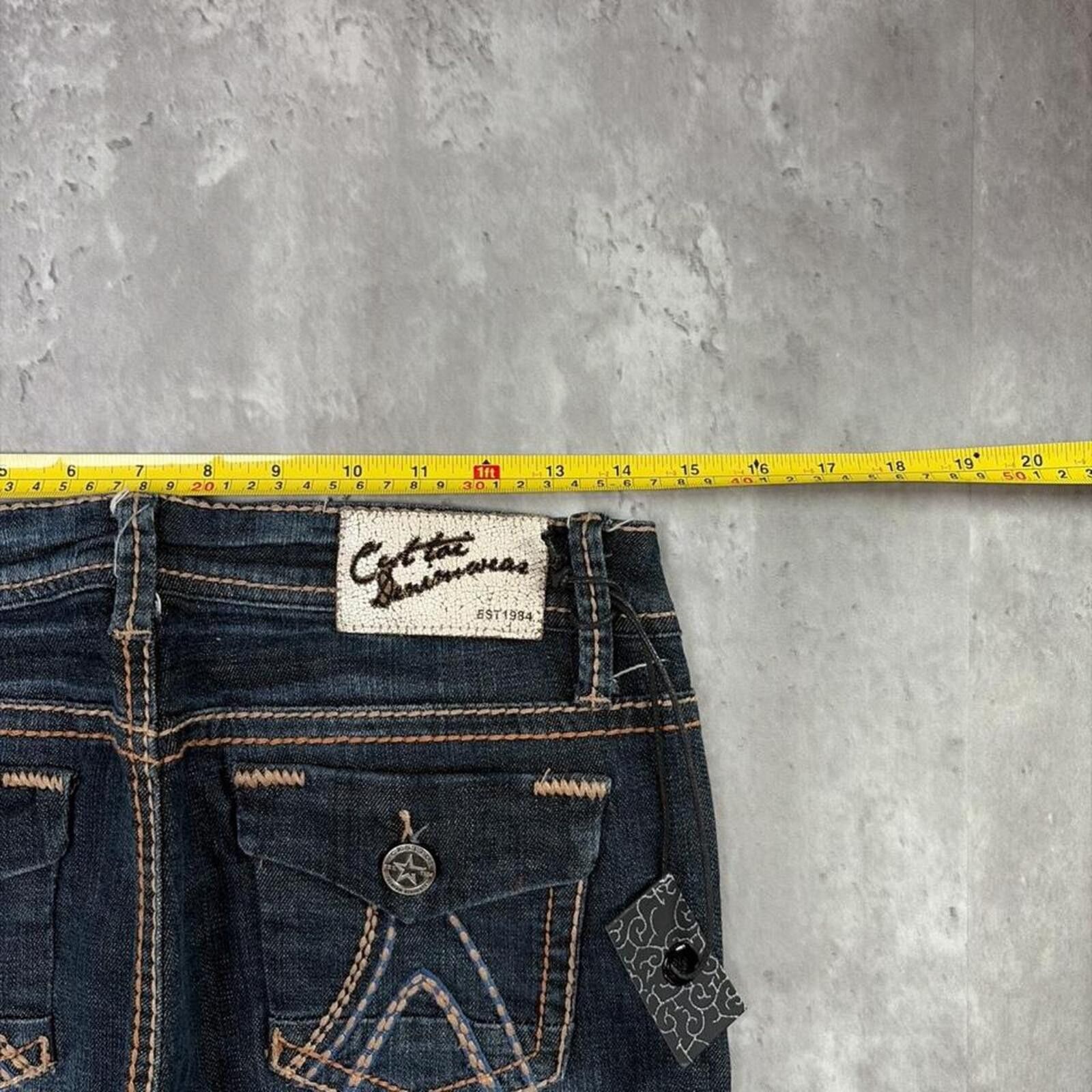 Other Y2K C’est Toi Grunge Flared Deadstock Gothic Denim Jeans Size 30" / US 8 / IT 44 - 6 Thumbnail