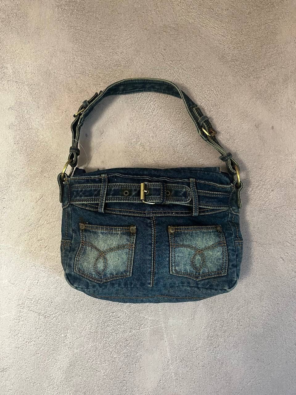 Japanese Brand KMRii Diesel style faded jeans vintage distressed bag Size ONE SIZE - 1 Thumbnail