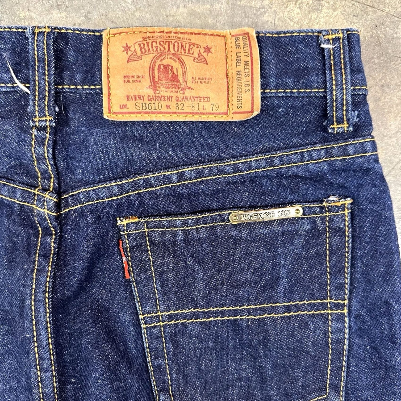 Denime VINTAGE 80s Big Stone SB610 Indigo Blue Japanese Denim Jeans 29 x 30 Men Size US 29 - 6 Thumbnail