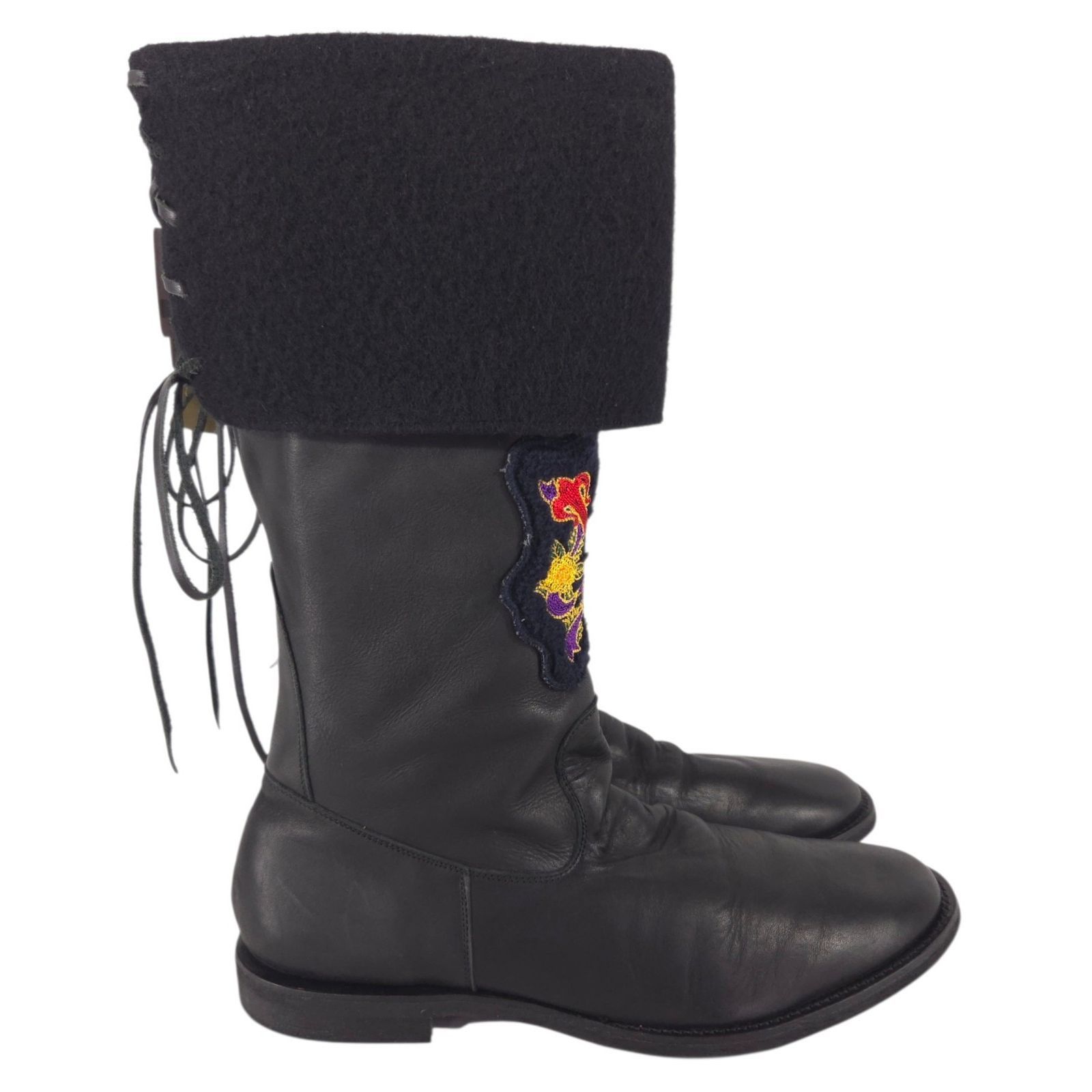 Yohji Yamamoto Yohji Yamamoto Pour Homme Embroidered Wool Cuff Boots US 11 Size US 11 / EU 44 - 5 Thumbnail