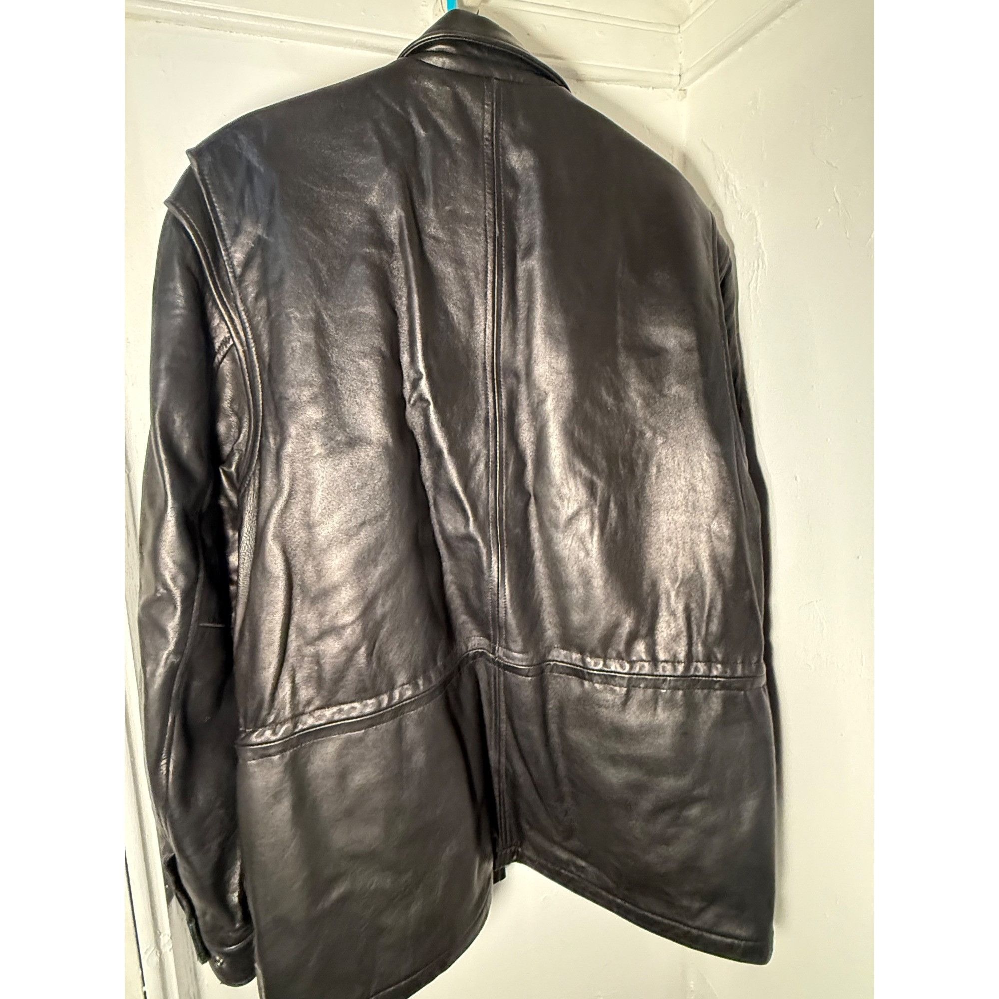 London Fog Vintage London Fog Men's Black Leather Jacket - Size Large Size US L / EU 52-54 / 3 - 8 Thumbnail