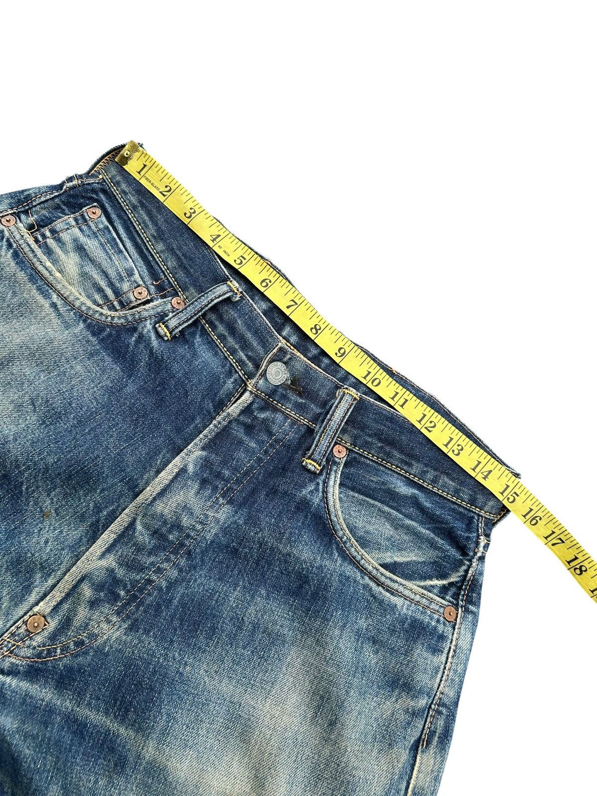 Kapital Thrashed Vintage Evisu Selvedge Japanese Brand Denim Jeans 🎌 Size US 30 / EU 46 - 19 Thumbnail