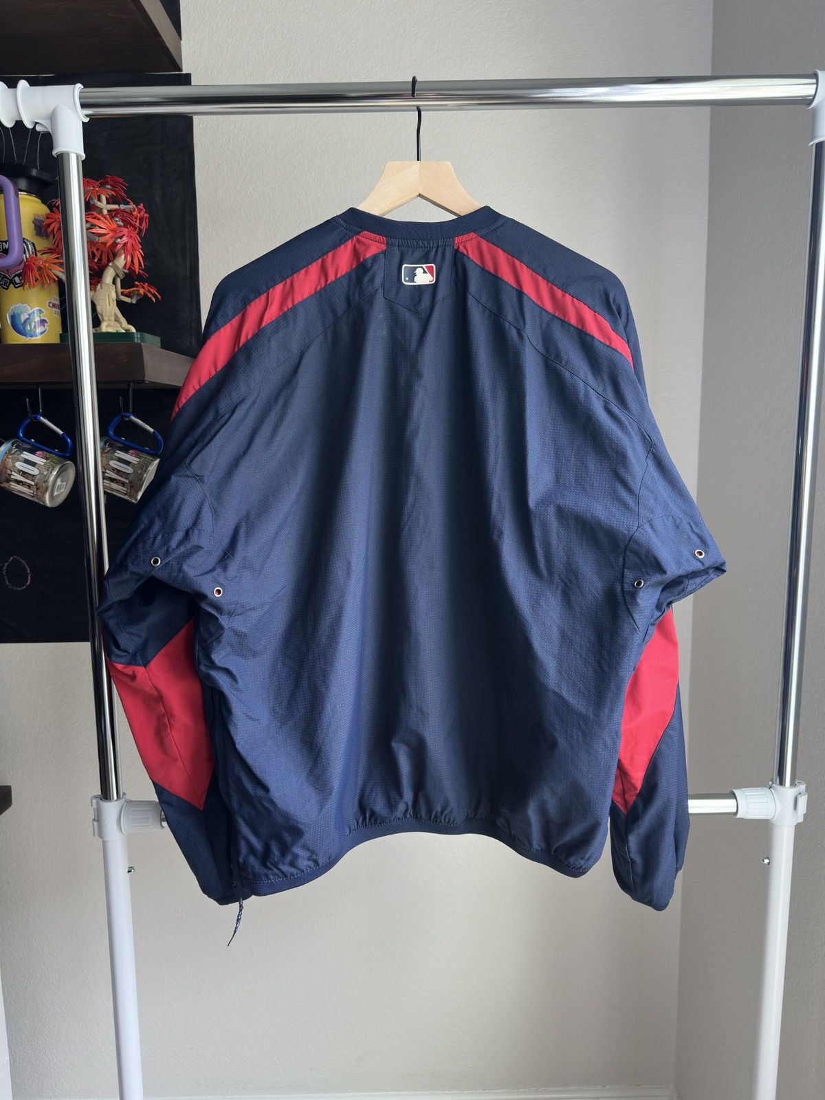 Majestic Vintage Majestic MLB Indians Nylon Pullover Navy Blue Size US M / EU 48-50 / 2 - 2 Thumbnail