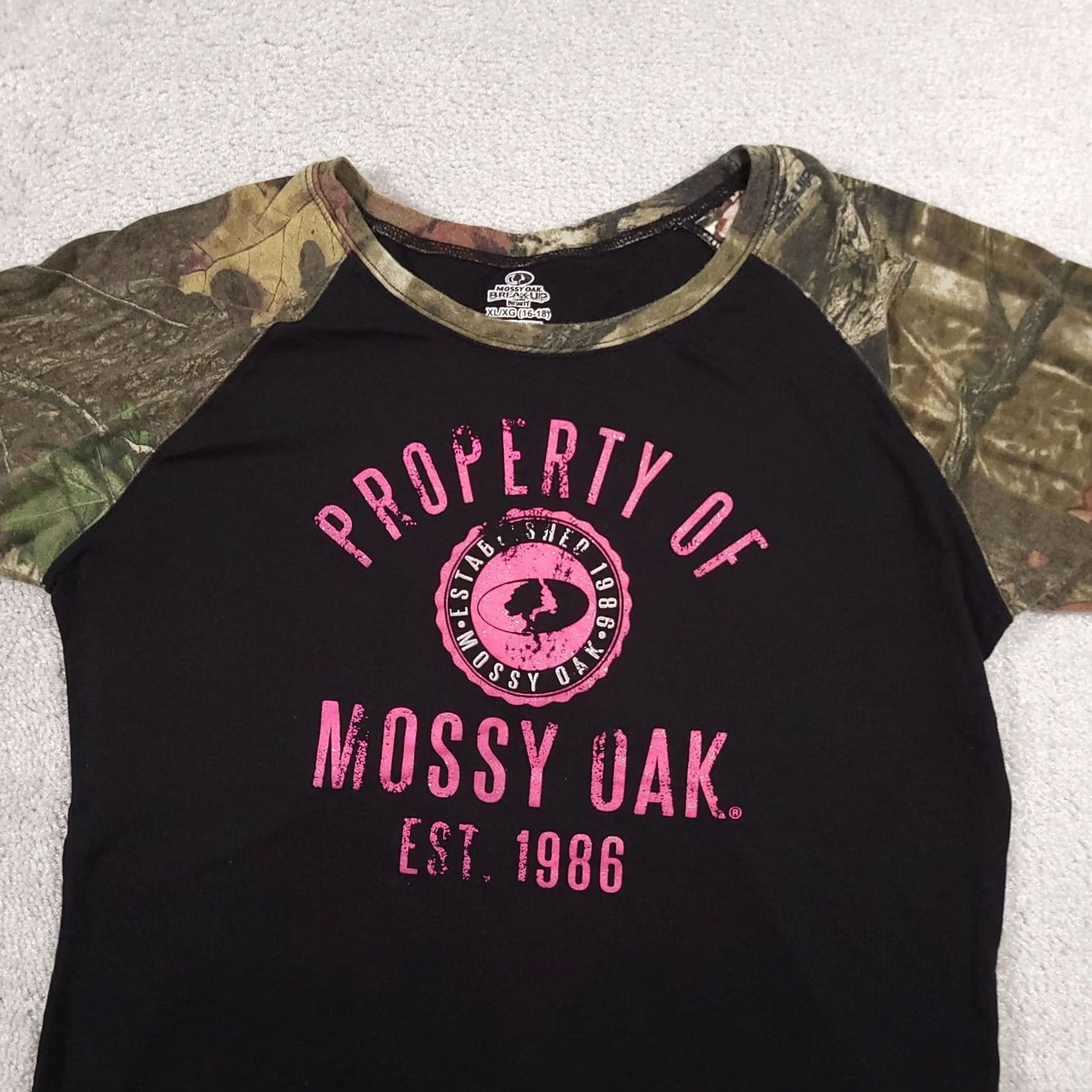 Vintage Mossy Oak Shirt Women's XL 16-18 Black Camouflage Hunting Short Sleeve Graphic T-Shirt Size XL / US 12-14 / IT 48-50 - 3 Thumbnail