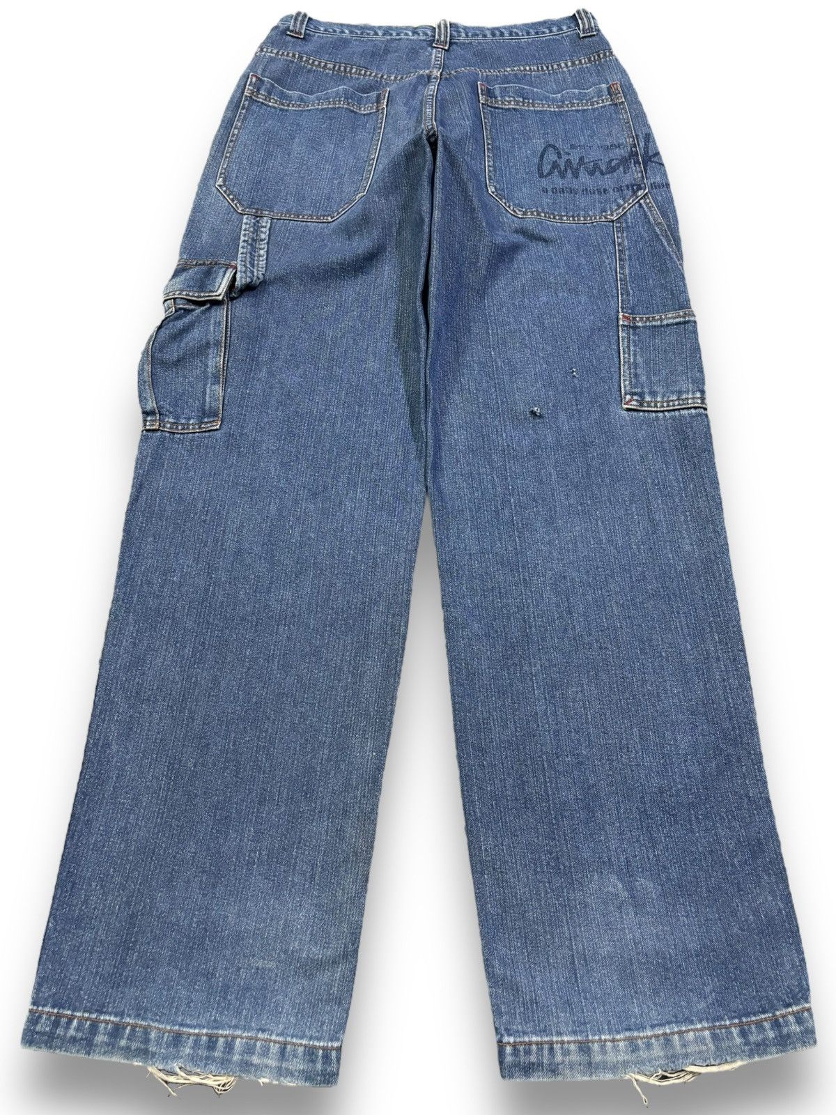Airwalk Vintage Airwalk Blue Wash Faded Baggy Carpenter Cargo Jeans Size US 31 - 2 Thumbnail