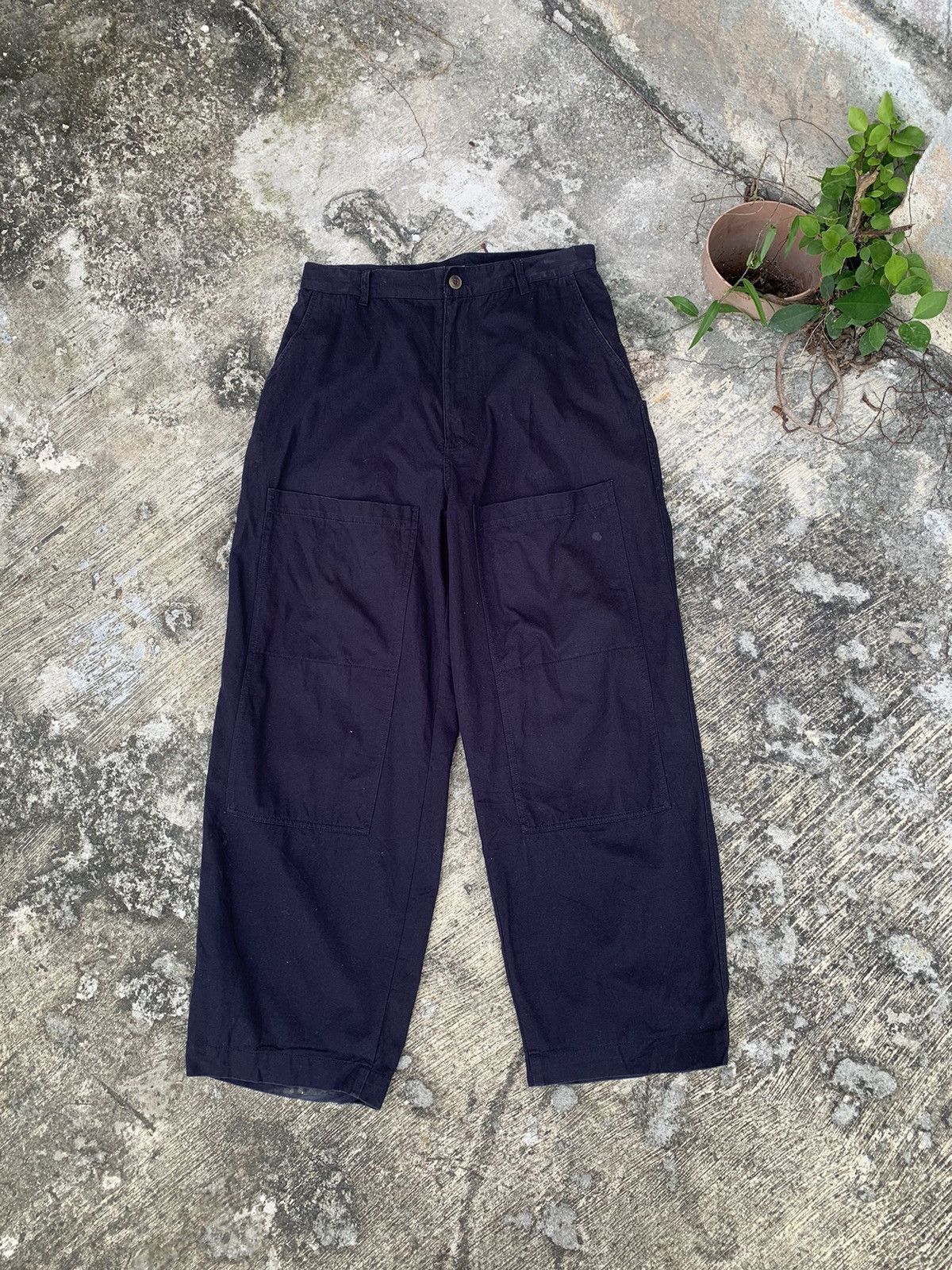 Japanese Brand Steal 🔥 baggy Niko and buckle back double knee loose pants Size US 33 - 1 Thumbnail