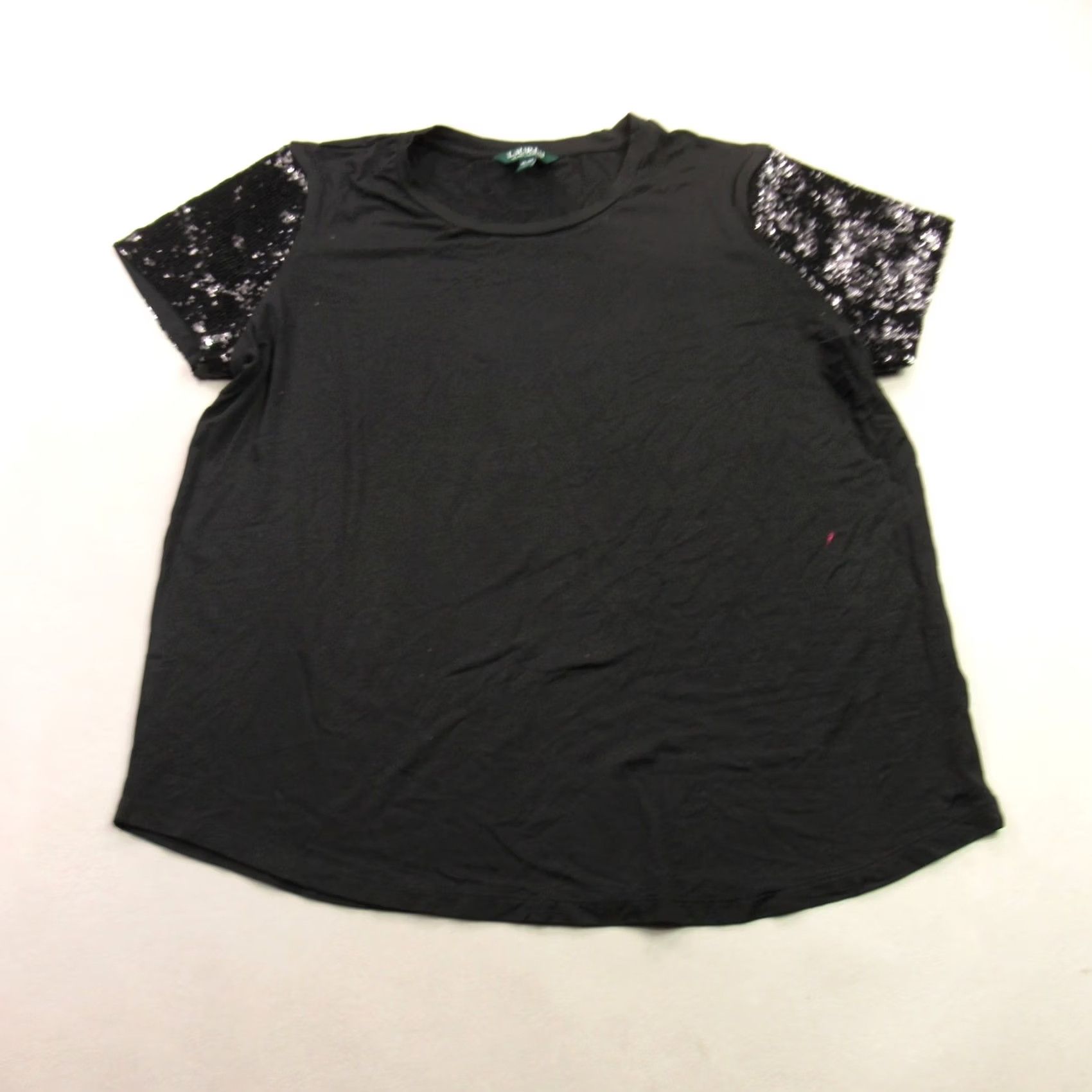 Ralph Lauren Lauren Ralph Lauren Sport Shirt XL Black Short Sleeve Crew Neck Casual Womens Size XL / US 12-14 / IT 48-50 - 2 Thumbnail